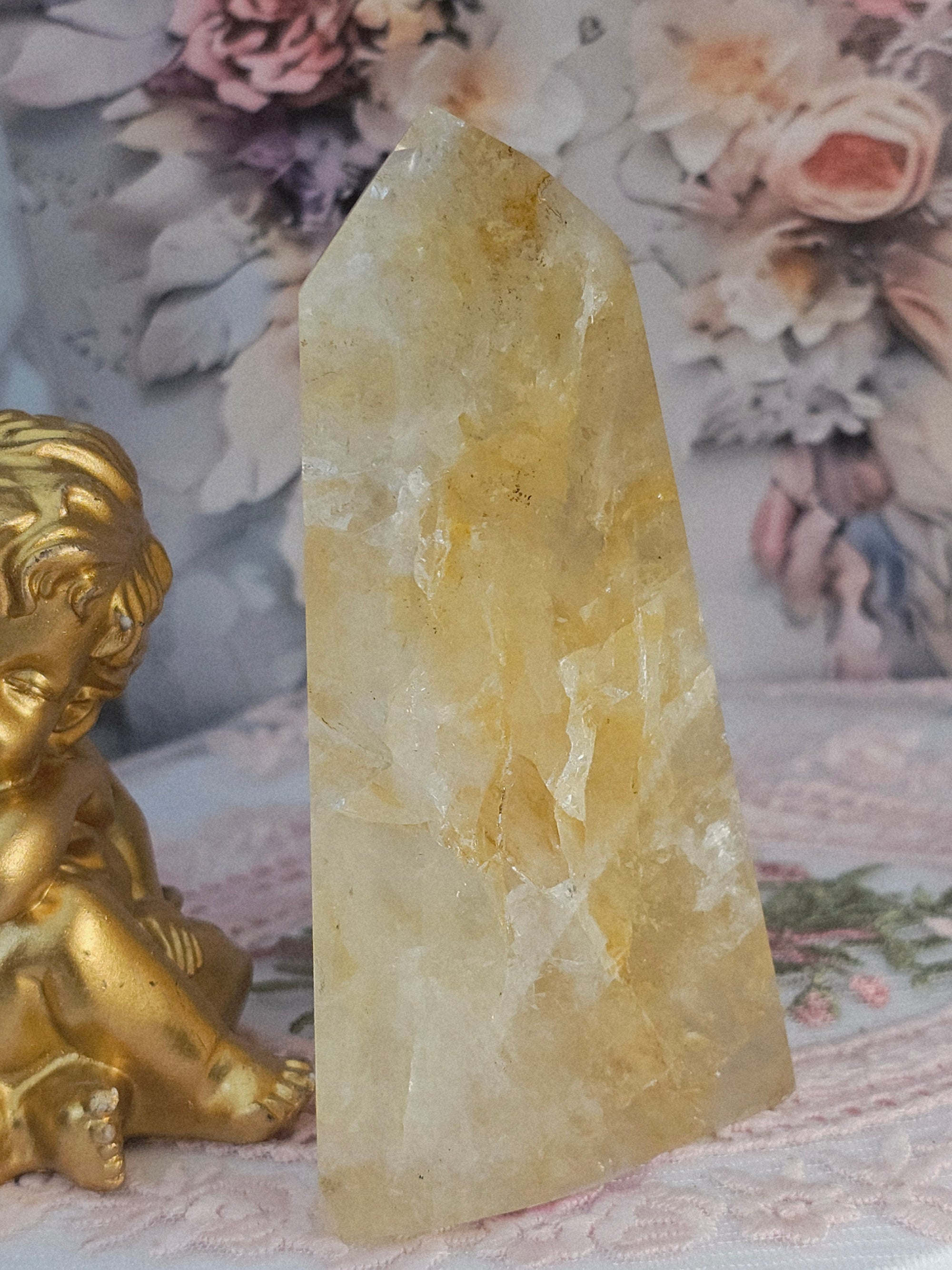 Golden Healer Quartz Tower,  Columbia, Golden Healer with Dendritic, Feng Shui Crystal, Chakra Stone