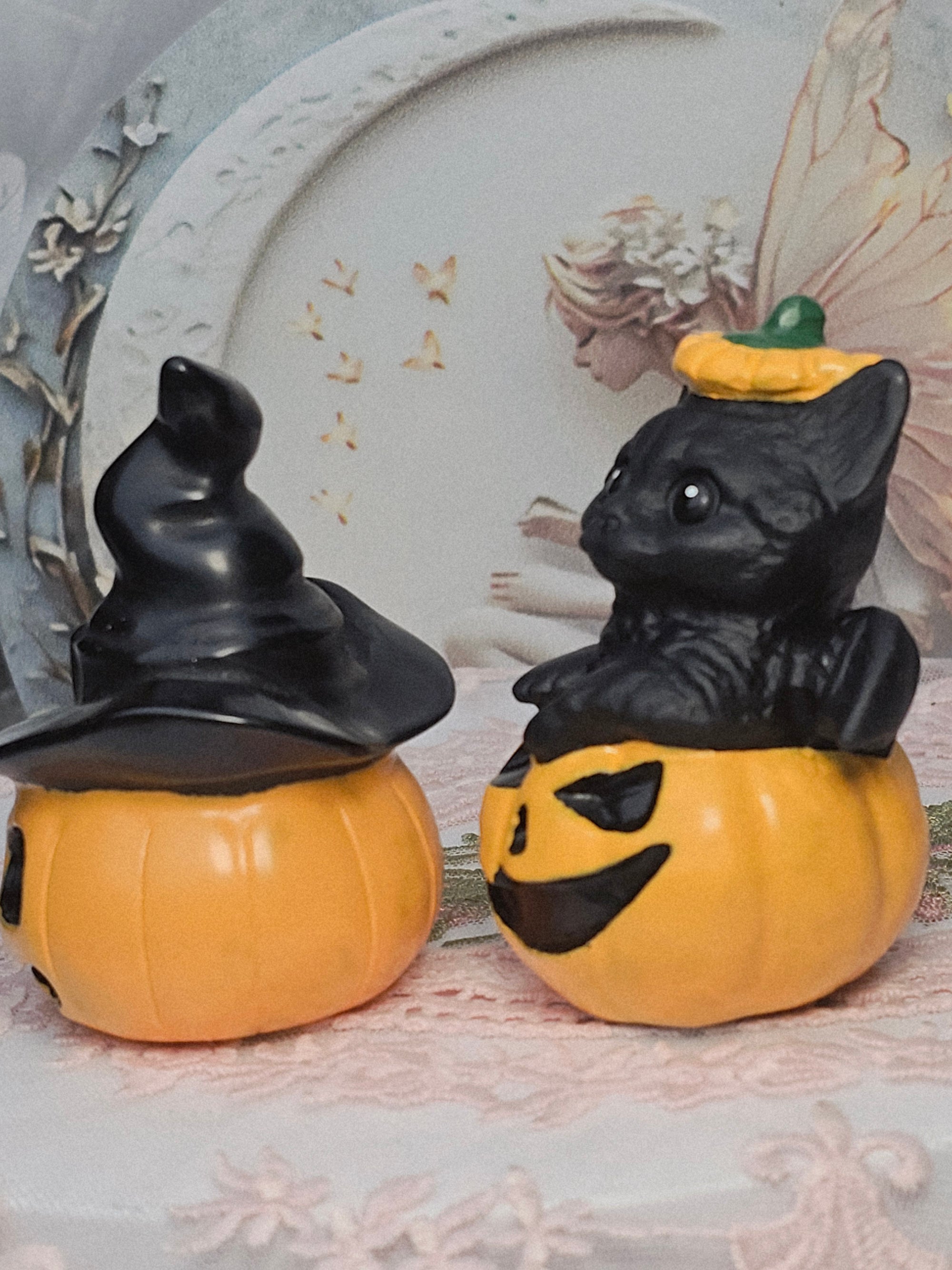 Halloween Obsidian Hand Painted Decoration, Black Obsidian Cat, Cute Halloween Decorations, Home Decor