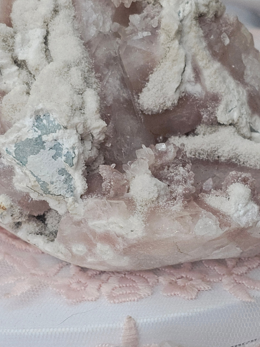 RARE Pink Sugar Apophyllite with Stillbite from India , Apophyllite, Crystal, Crystal