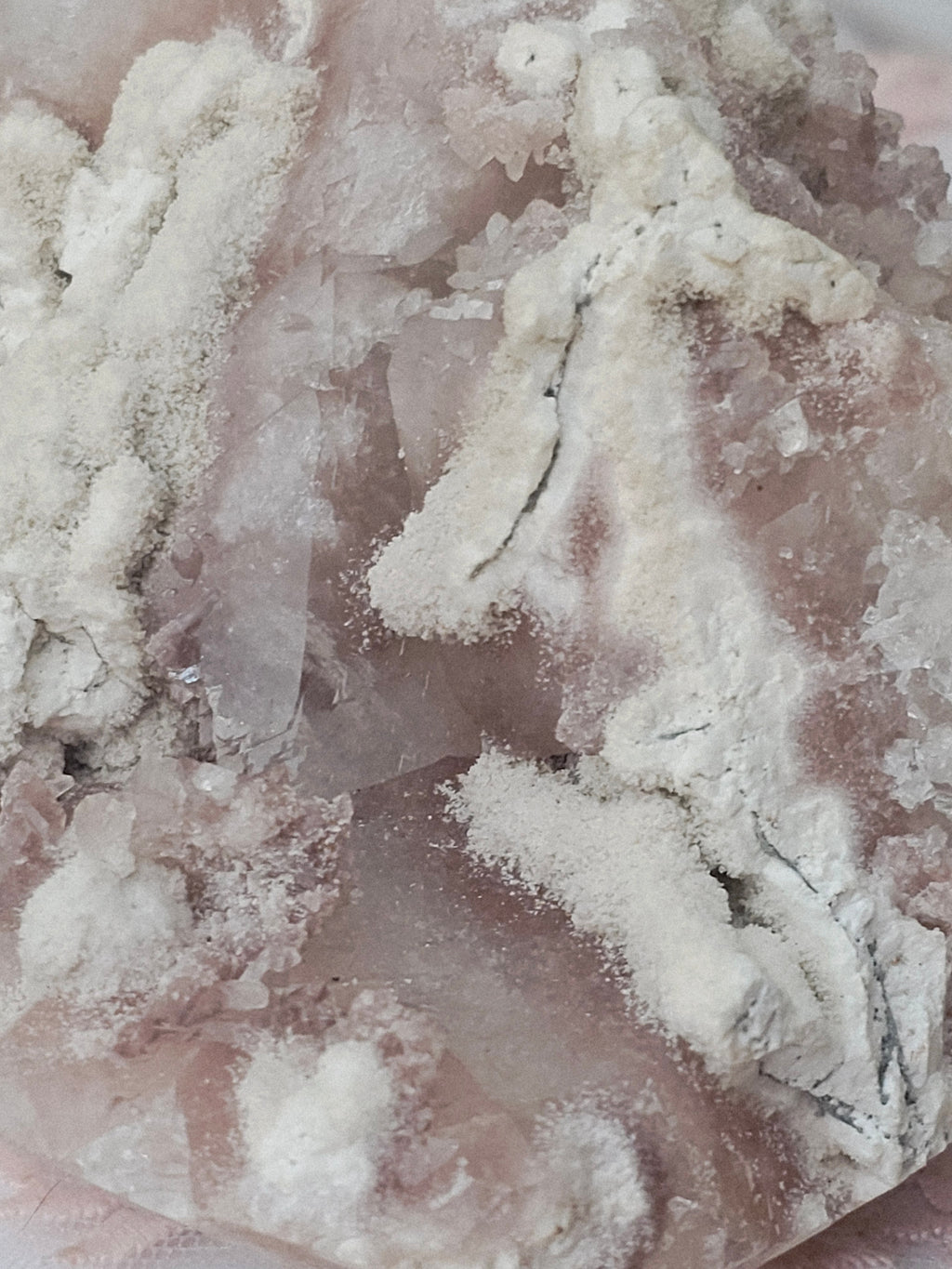 RARE Pink Sugar Apophyllite with Stillbite from India , Apophyllite, Crystal, Crystal