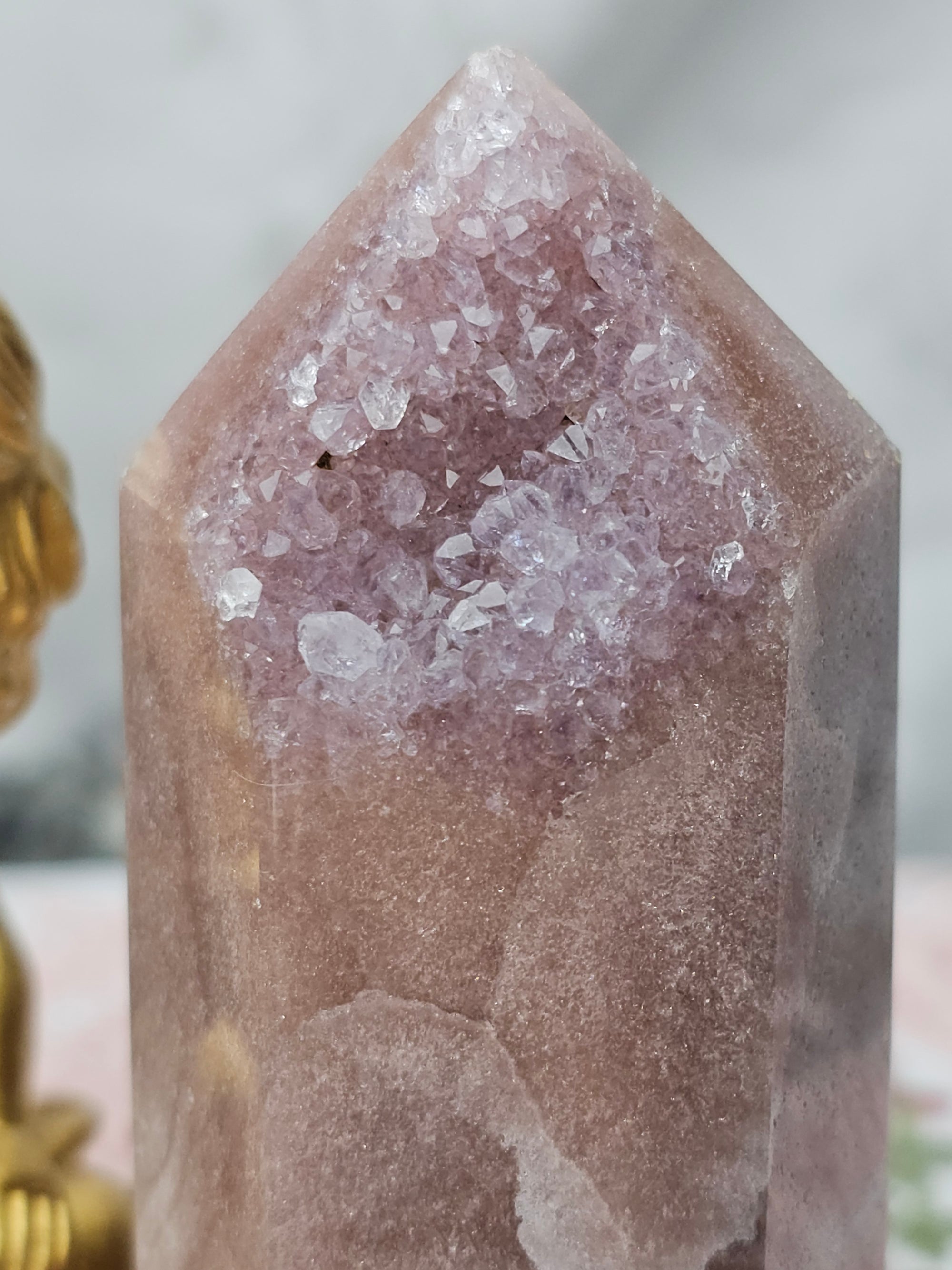 Pink Amethyst Tower, Druzy Tower, Crystal Tower ,Gift
