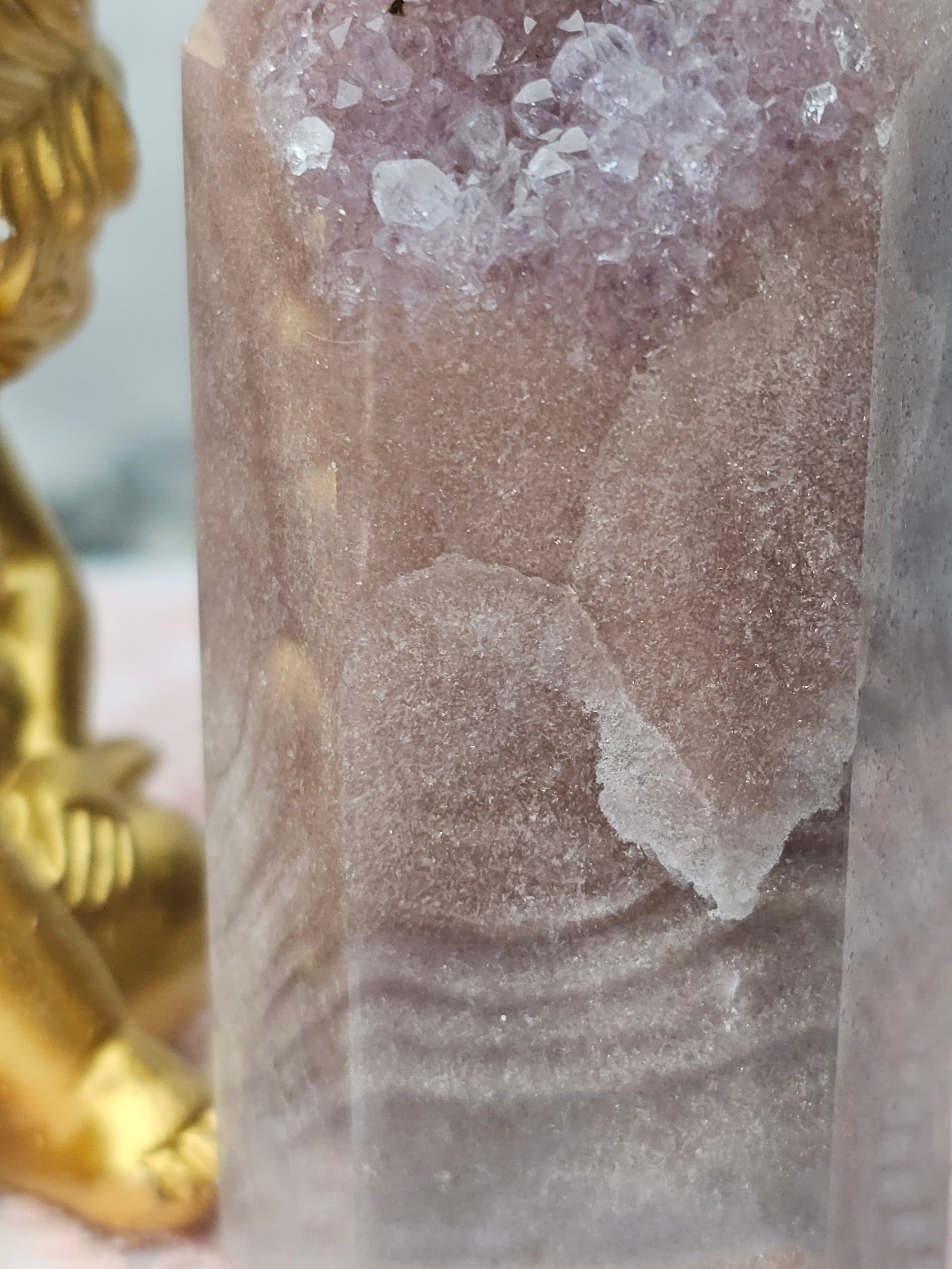 Pink Amethyst Tower, Druzy Tower, Crystal Tower ,Gift