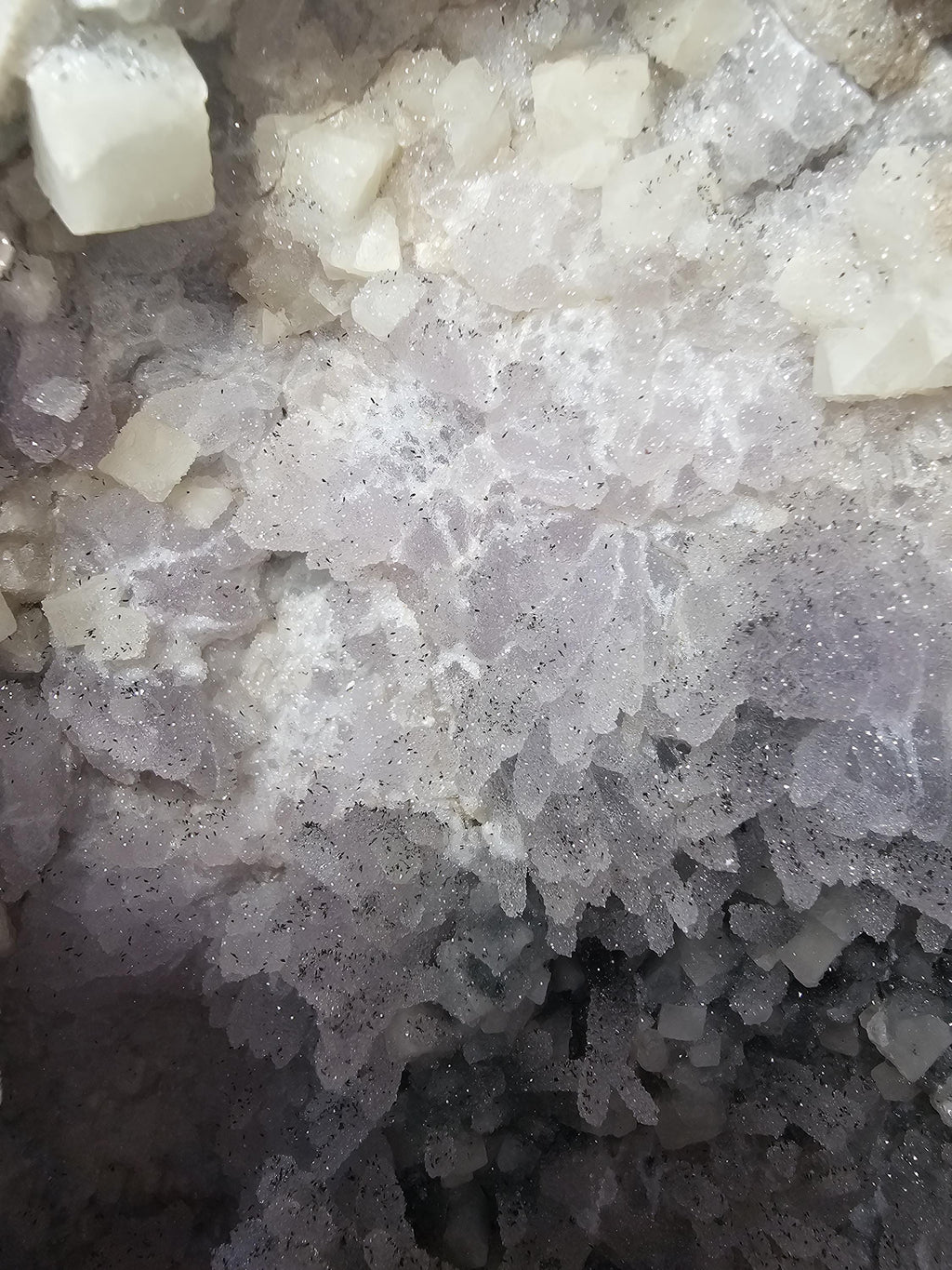 18.8lb Rare Amethyst Cathedral with Sugar, Calcite Cubes, Flowers