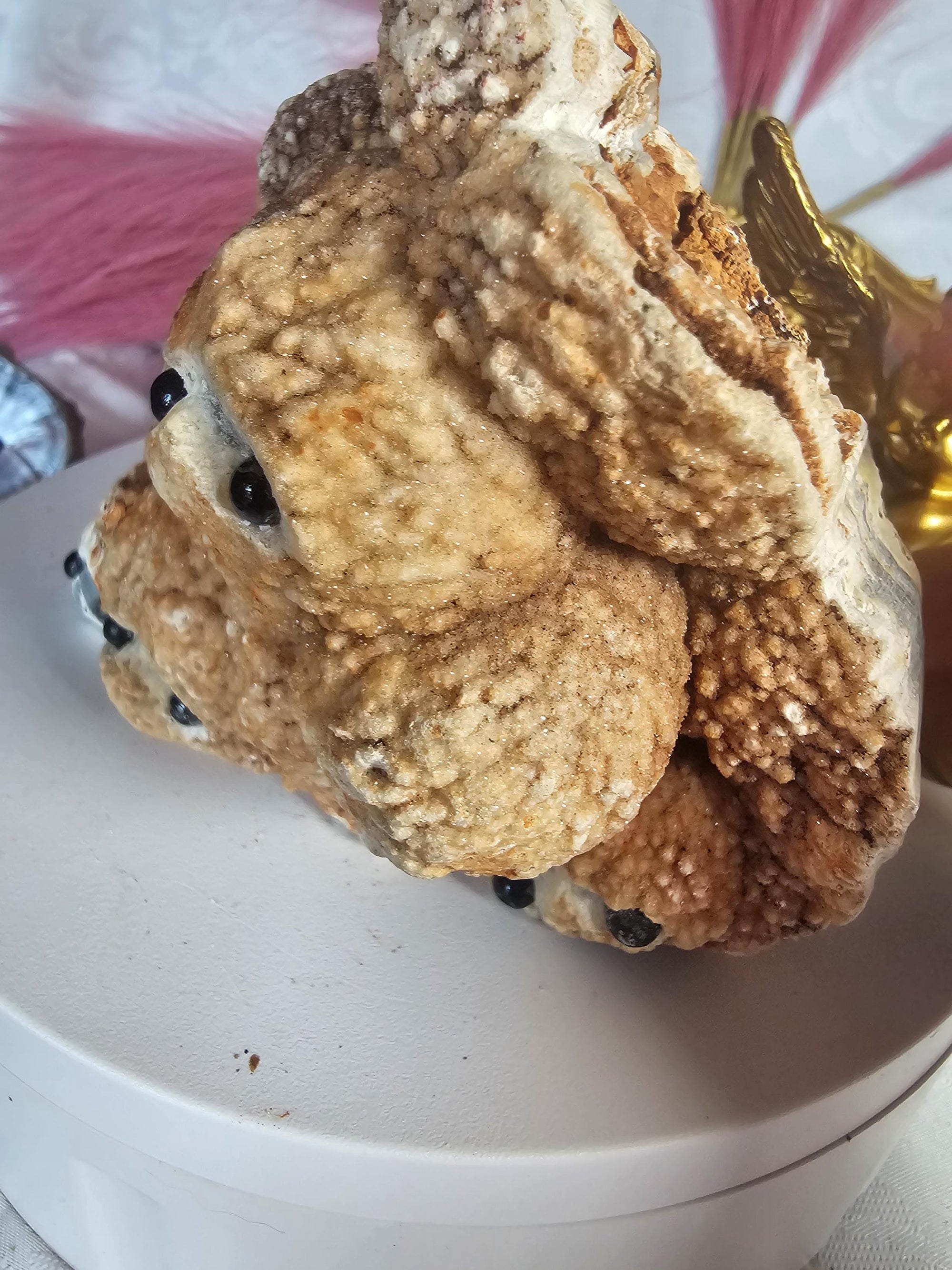 Lg Hedgehog Crystal, Druzy Agate, Gift for Her