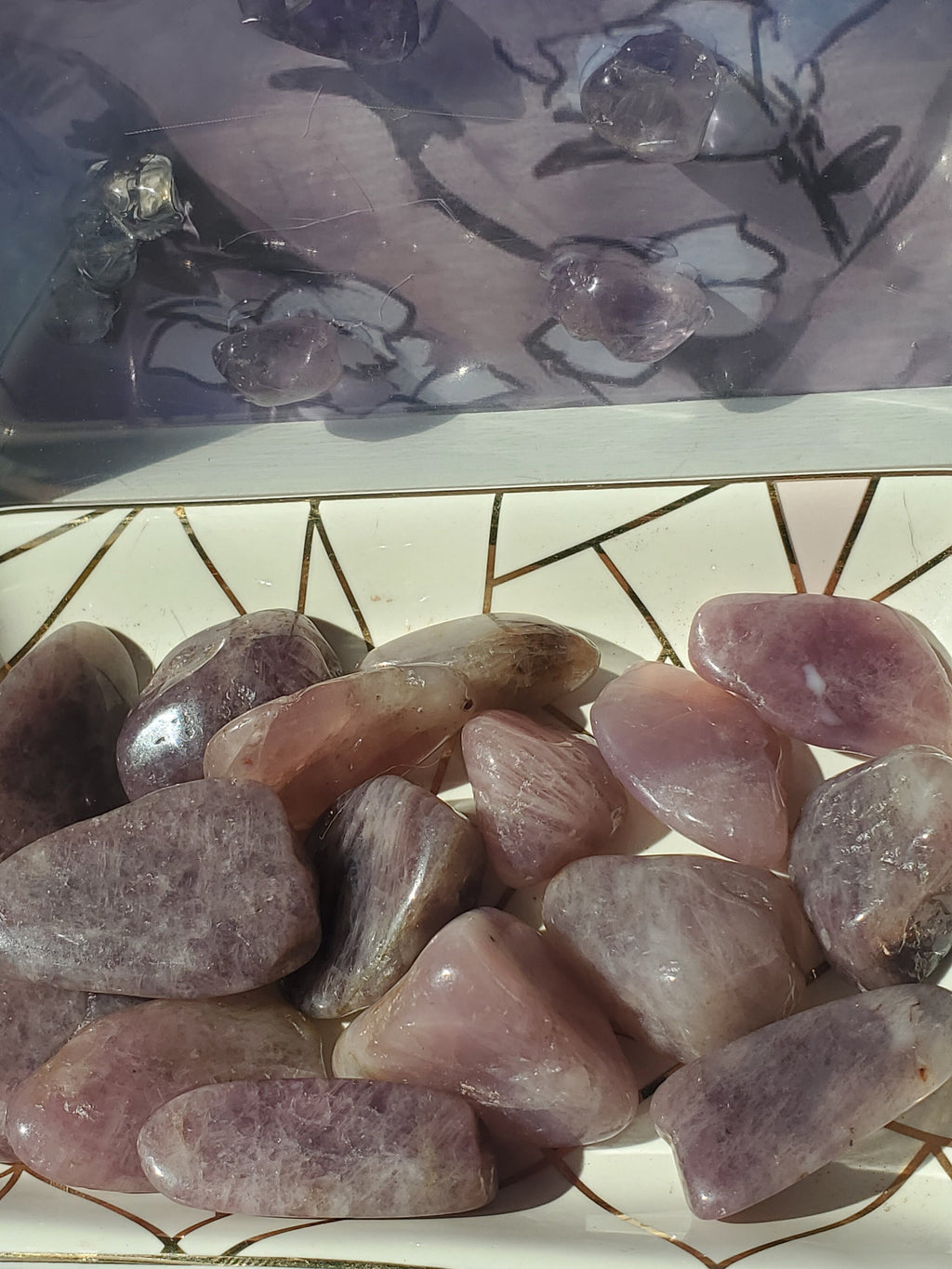100g Tumbled Pink Amethyst Stone, Purple Rose Quartz Tumble Stones, Pink Amethyst, Purple Rose Quartz Crystal, Healing Crystal