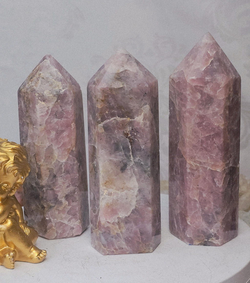 Pink Guava Quartz Tower, Statement Piece Tower