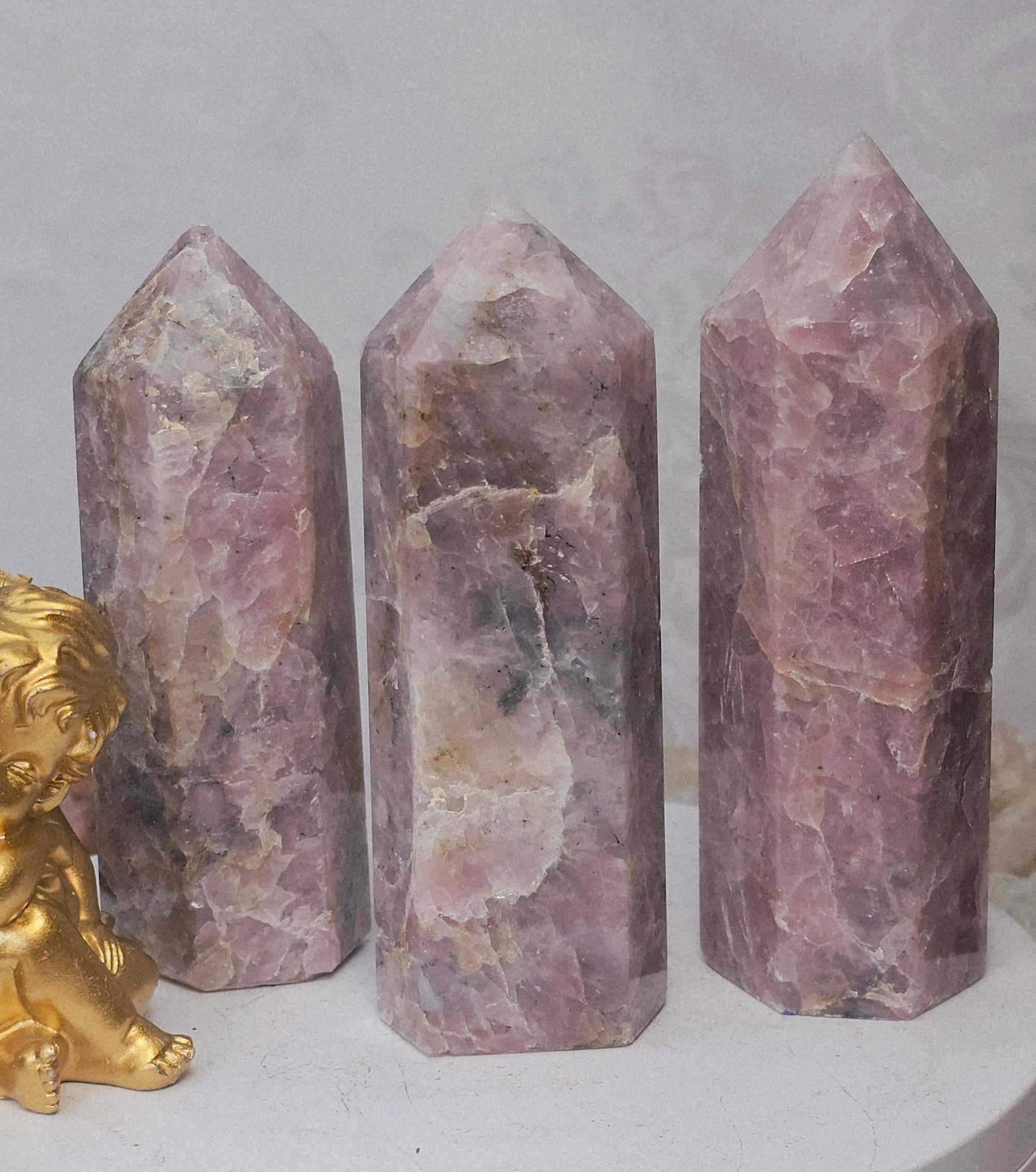 Pink Guava Quartz Tower, Statement Piece Tower