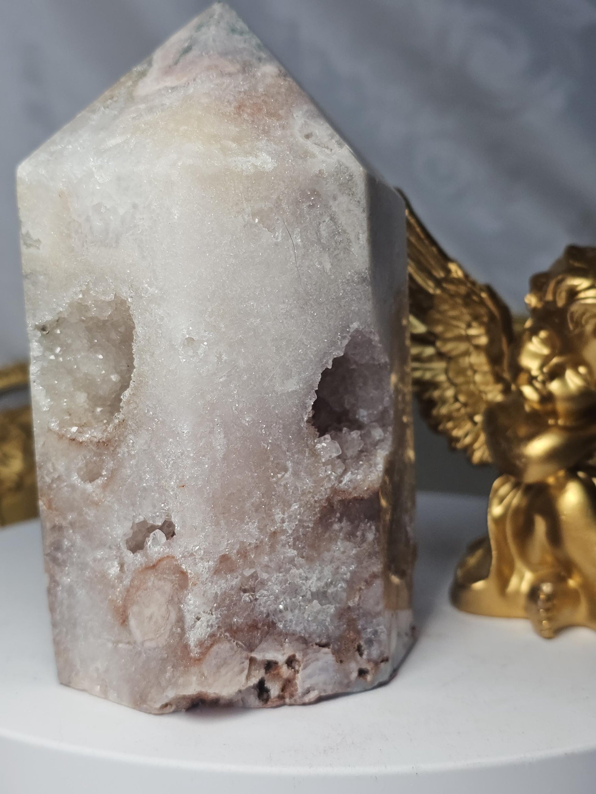 Pink Amethyst Tower, Druzy Tower, Crystal Tower ,Gift
