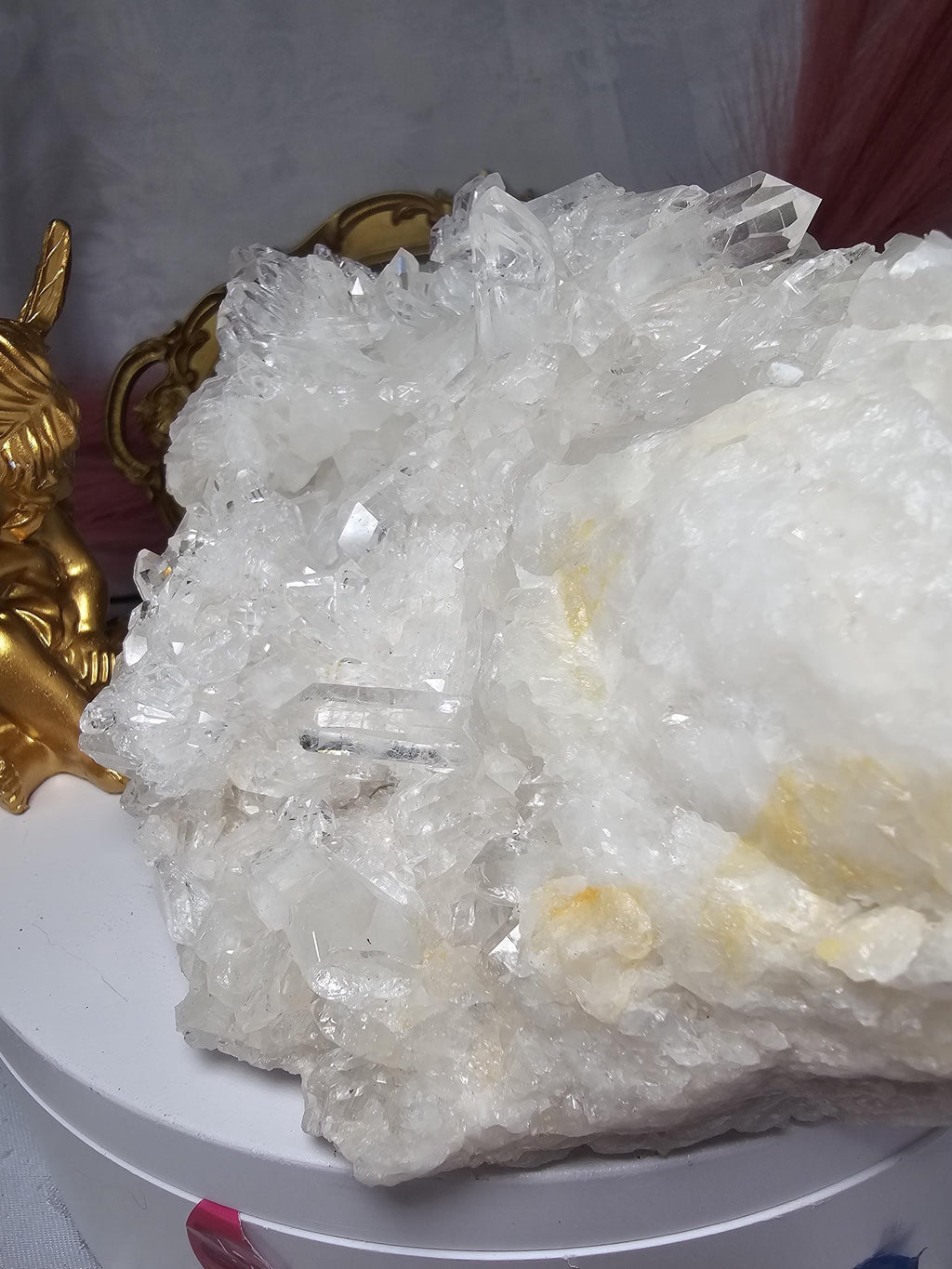 RARE 3lb 9.5 oz Clear Quartz Cluster with Golden Healer,  Columbia, Crystal Cluster