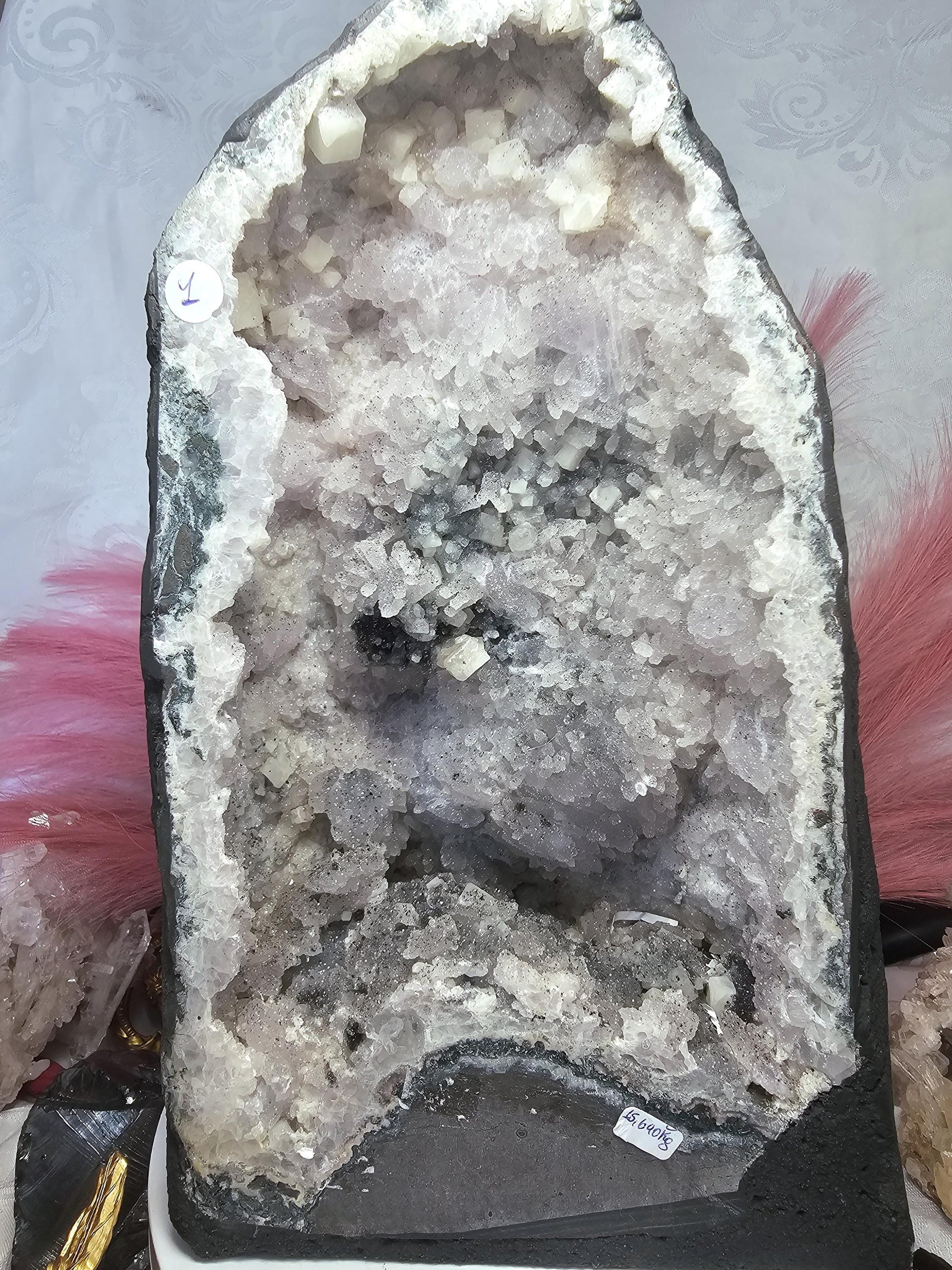 18.8lb Rare Amethyst Cathedral with Sugar, Calcite Cubes, Flowers