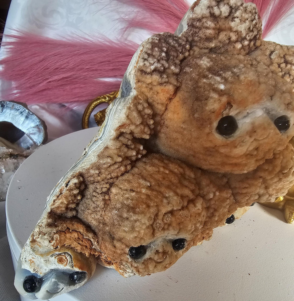 Lg Hedgehog Crystal, Druzy Agate, Gift for Her