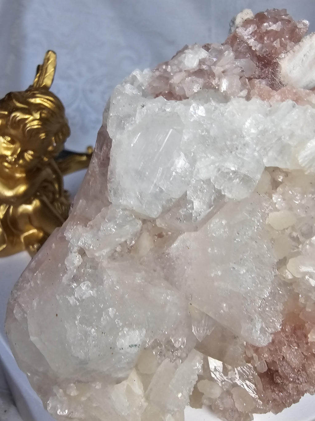 RARE Pink Cotton Candy Sugar Apophyllite from India , Apophyllite, Crystal, Crystal