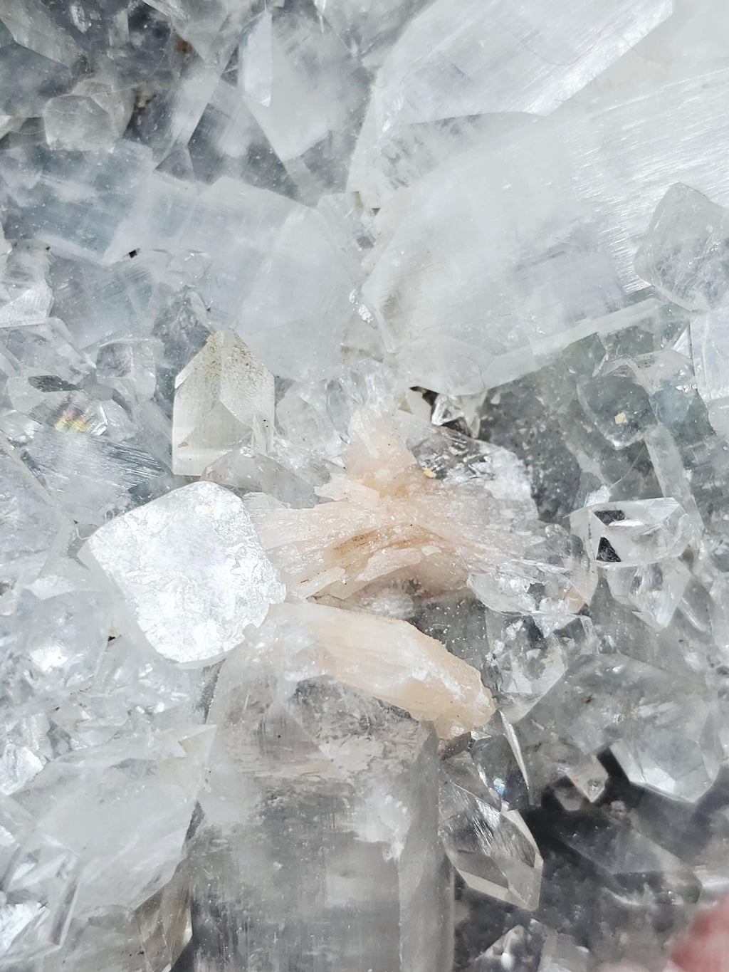 RARE LG 6lb Chrome Diamond  Apophyllite  with Stillbite from India , Apophyllite, Crystal, Crystals