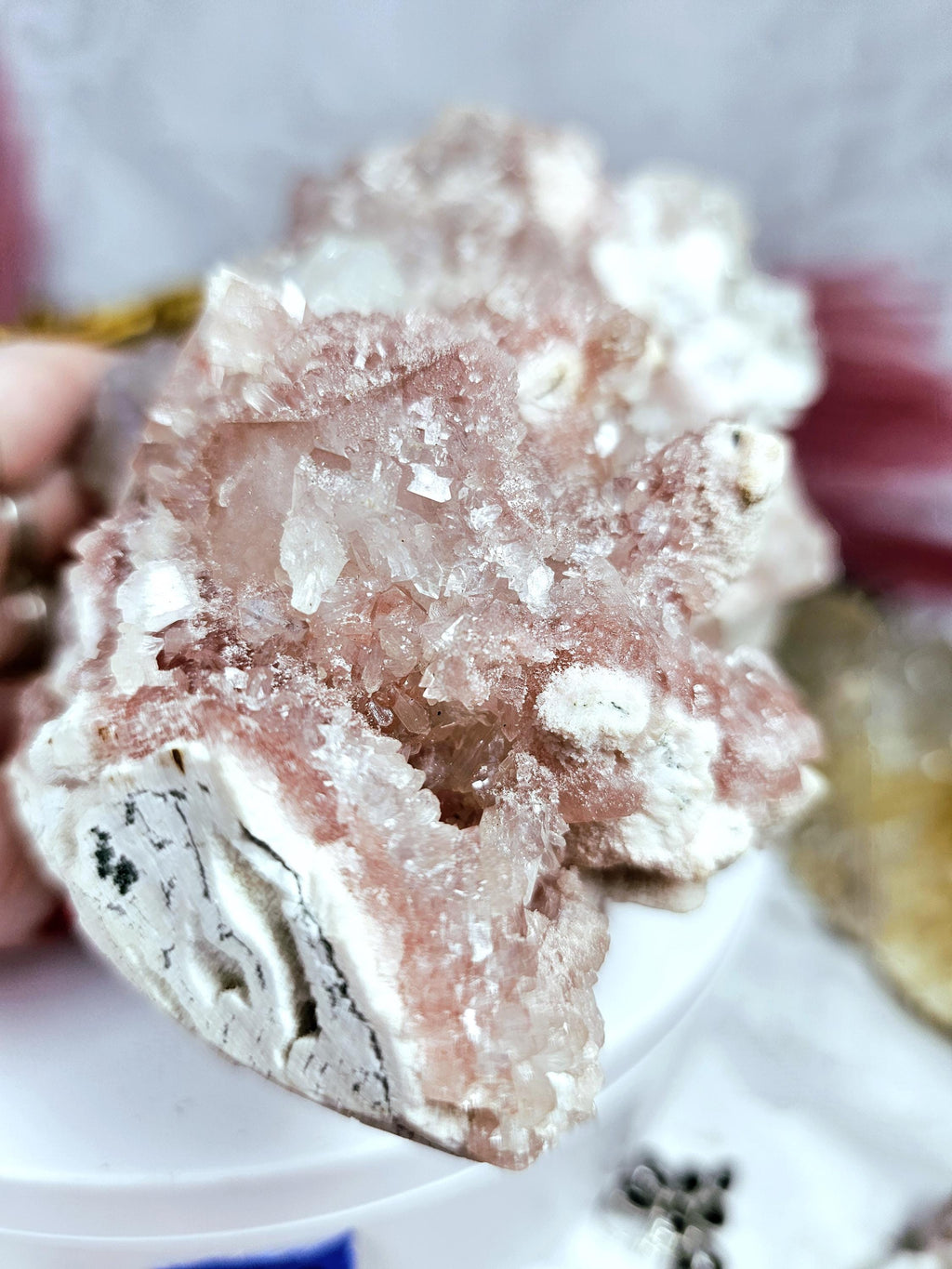 RARE Pink Cotton Candy Sugar Apophyllite from India , Apophyllite, Crystal, Crystal