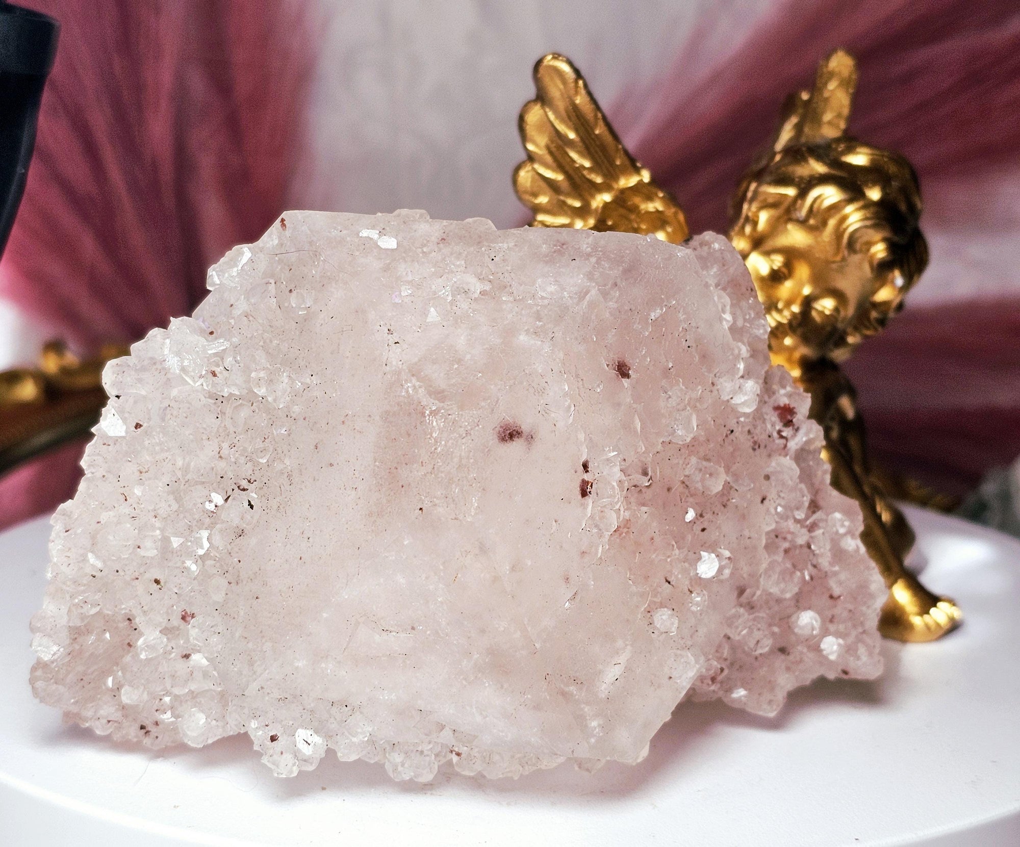 RARE Pink Sugar Apophyllite from India , Apophyllite, Crystal, Crystal