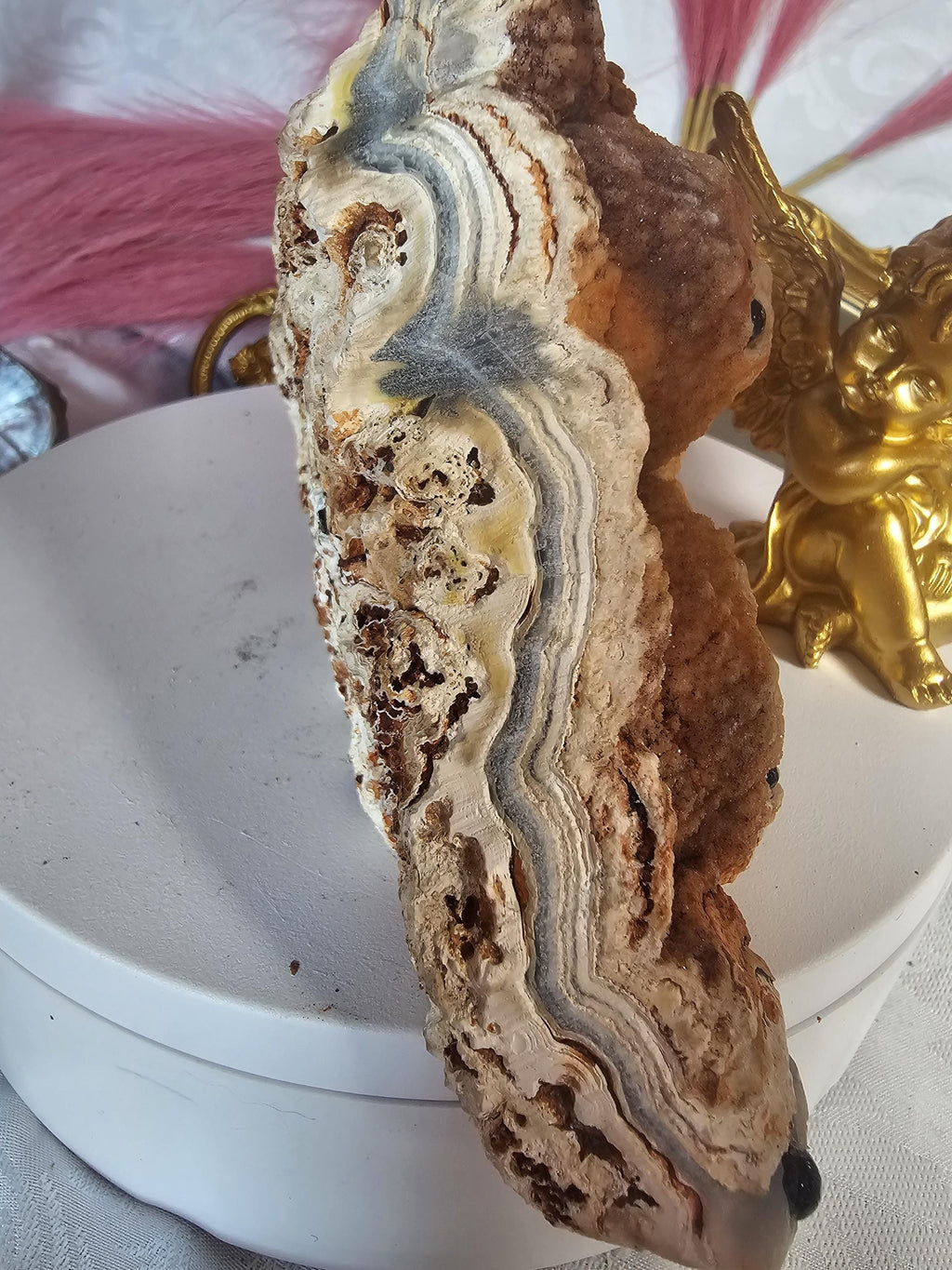 Lg Hedgehog Crystal, Druzy Agate, Gift for Her