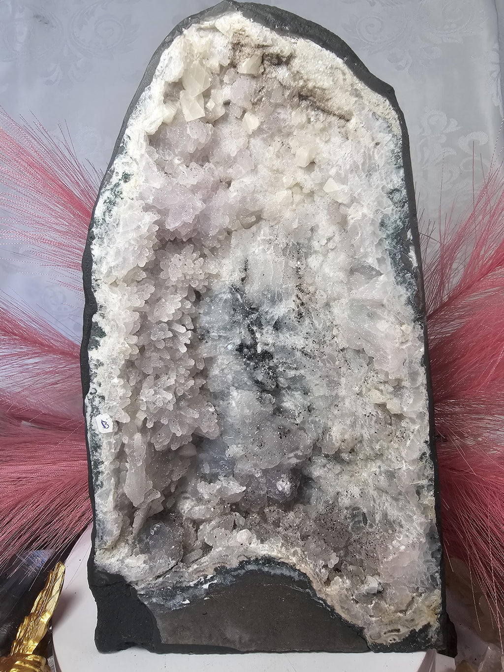 15lb Rare Amethyst Cathedral with Sugar, Calcite Cubes, Flowers