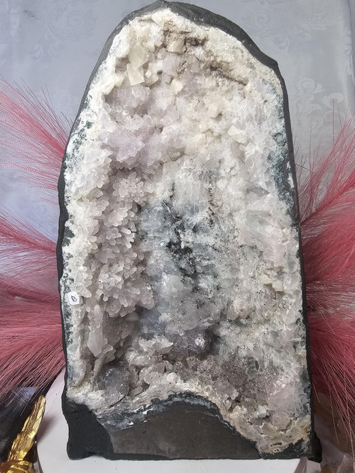 15lb Rare Amethyst Cathedral with Sugar, Calcite Cubes, Flowers