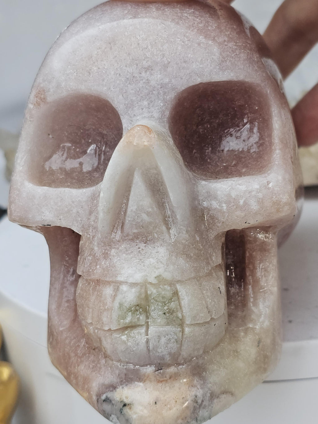 LG Pink Amethyst Skull, Druzy Skull , Crystal Art , Gift