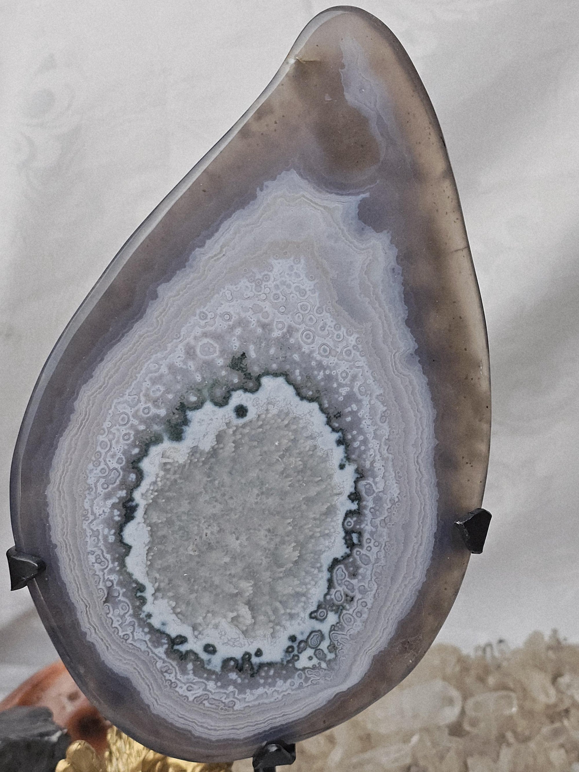 Banded Agate Slab, Statement Piece, Druzy Agate Crystal, Home Decor, Sculpture