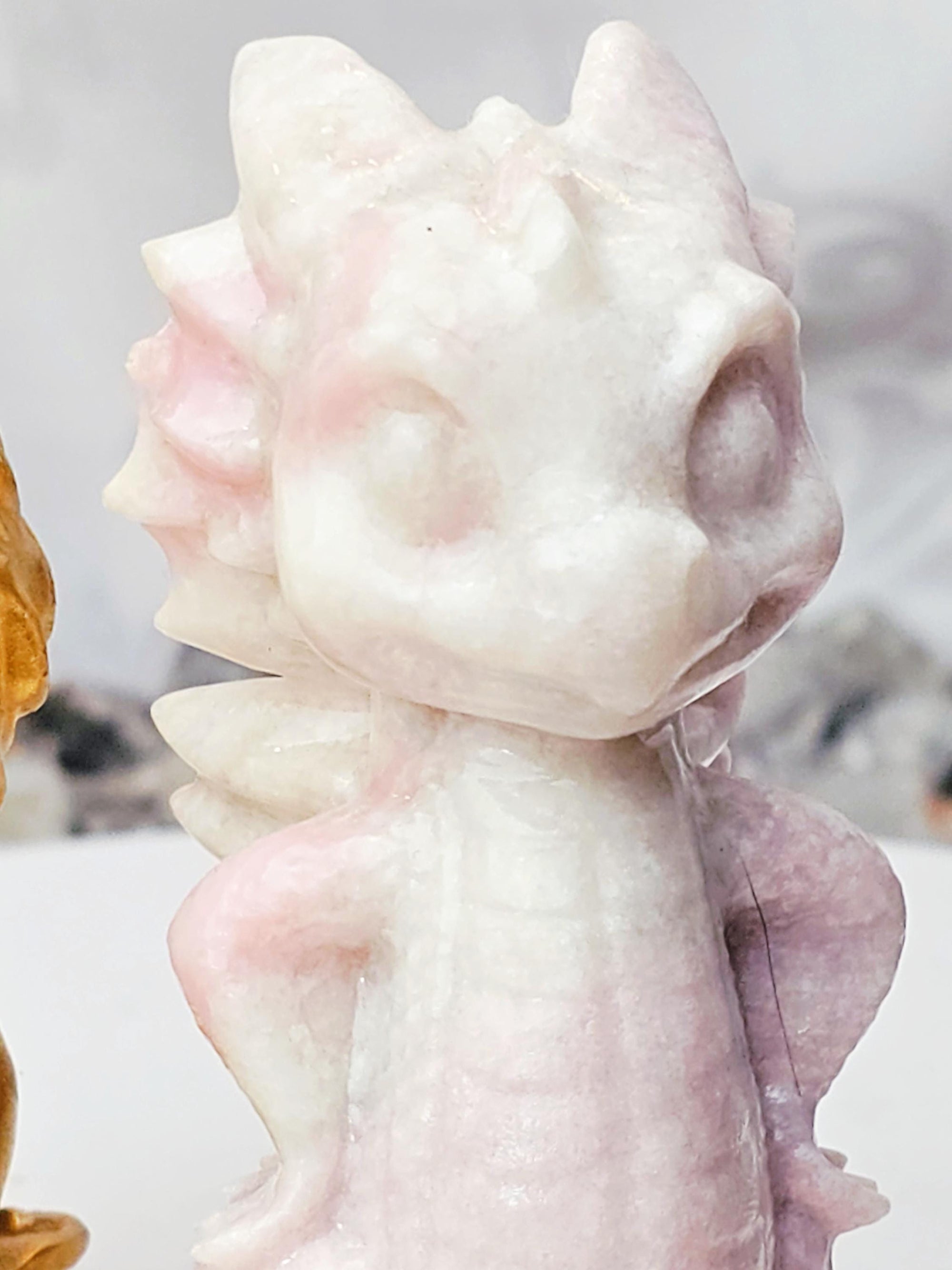 Pink Opal Dragon, Pink Opal, Pink Dragon, Crystal Sculpture, Dragon, Fairy