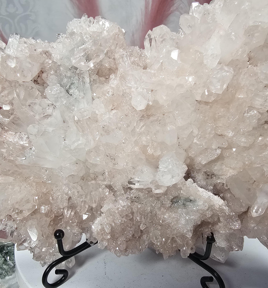 RARE Super Pink Lemurian Quartz Cluster, Columbia, Crystal Cluster