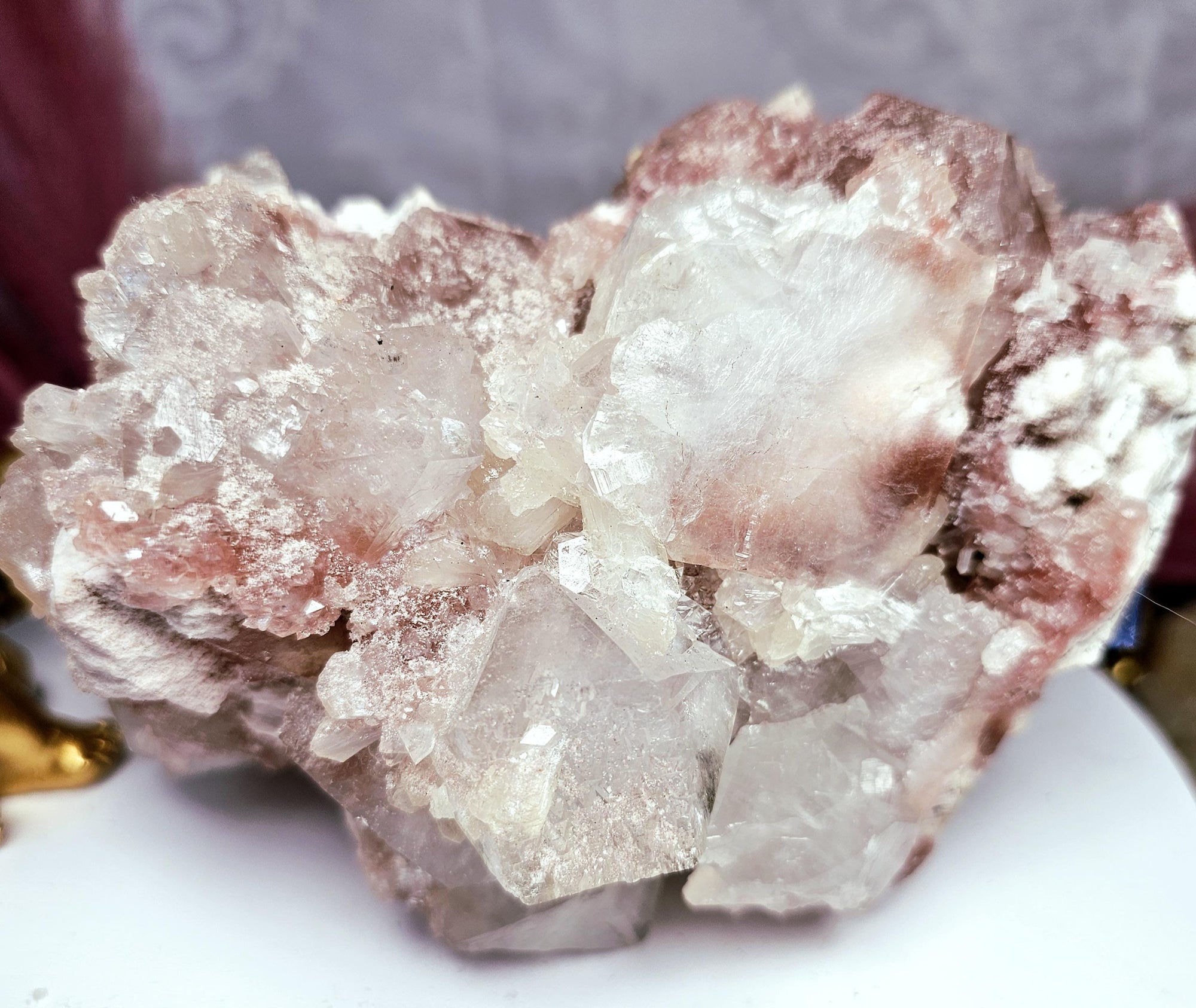 RARE Pink Cotton Candy Sugar Apophyllite from India , Apophyllite, Crystal, Crystal