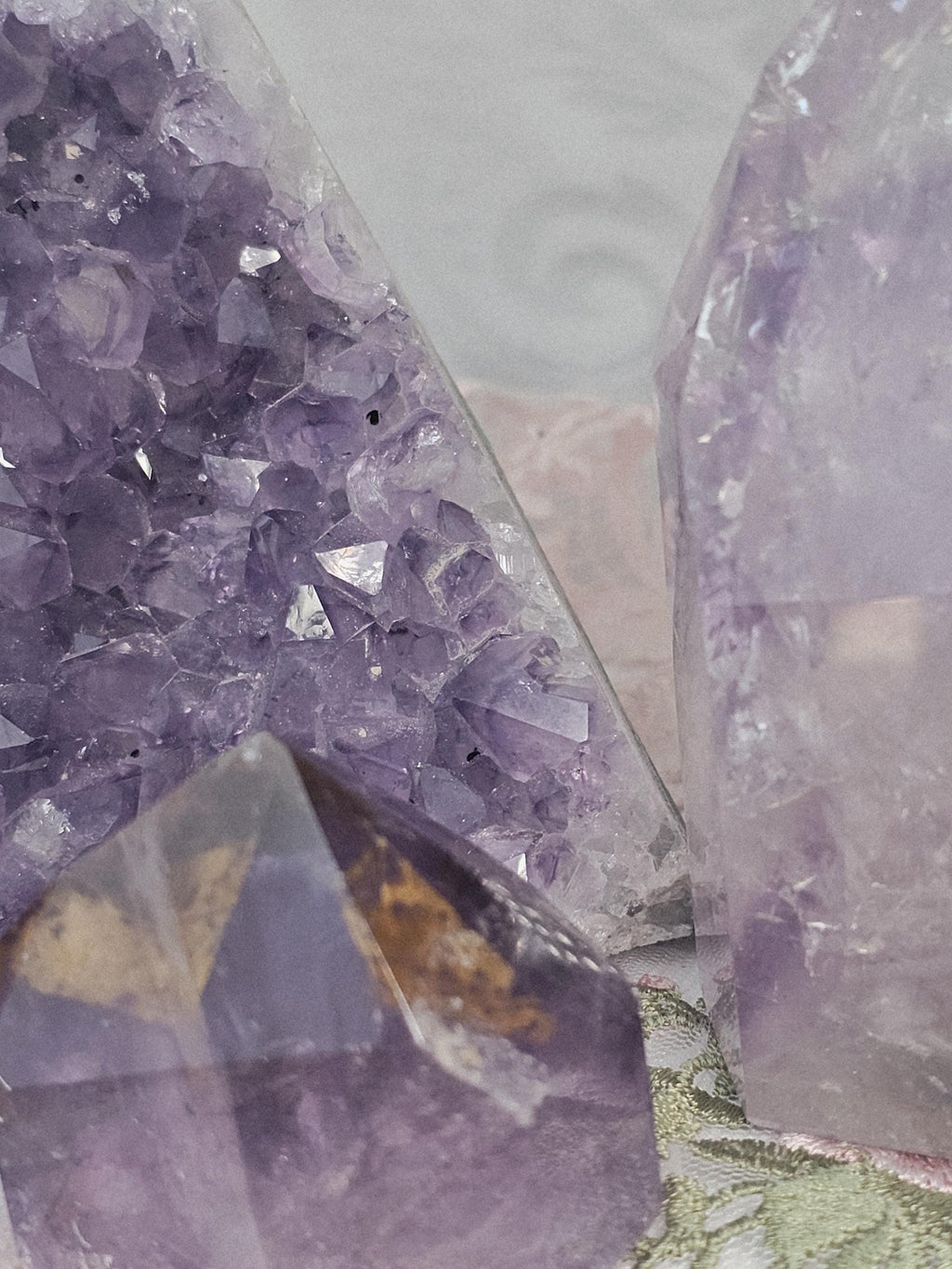 Amethyst Set , Statement Piece Amethyst Set,  Amethyst Golden Healer  Phantom Amethyst, Amethyst Cutbase