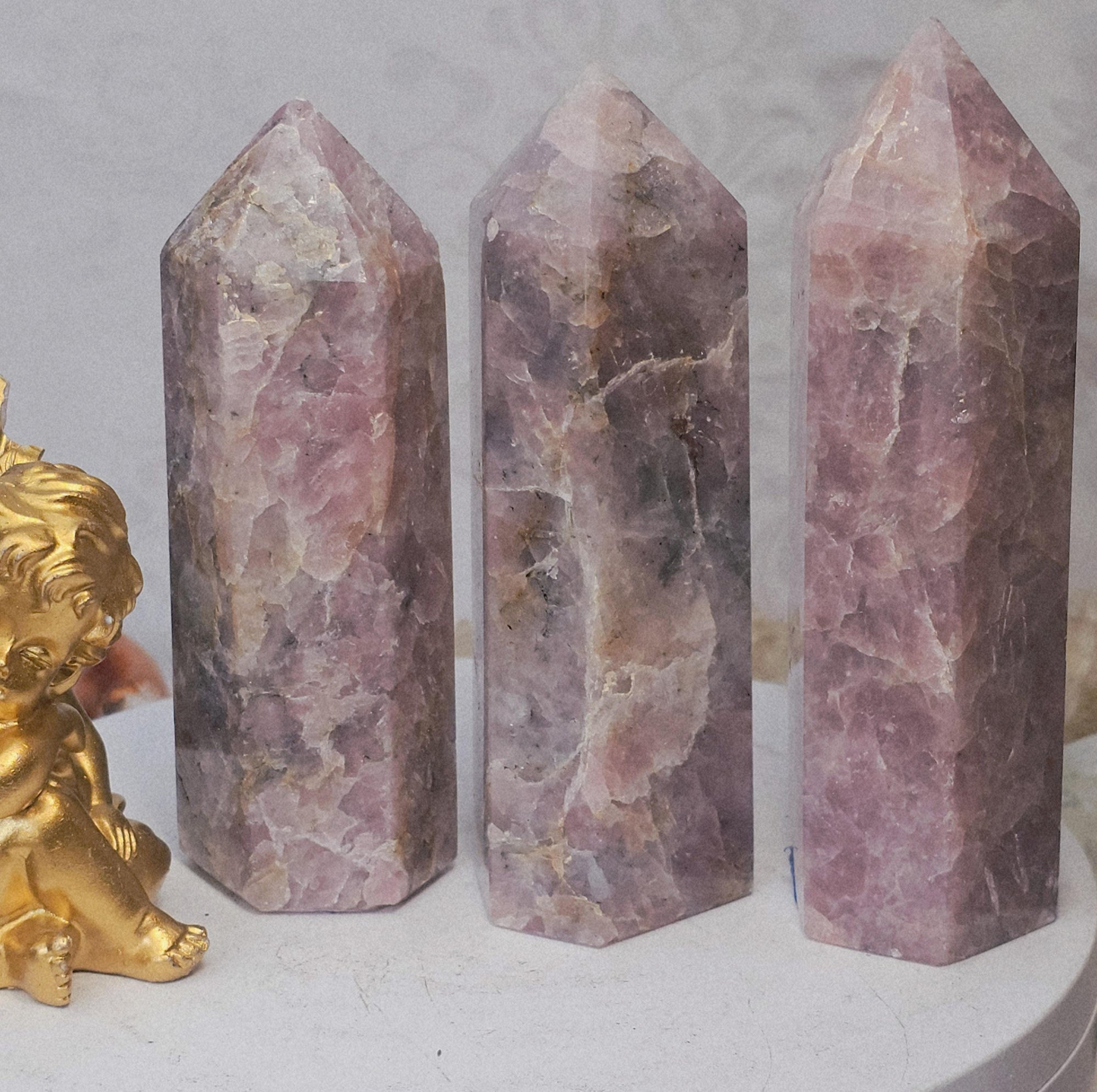 Pink Guava Quartz Tower, Statement Piece Tower