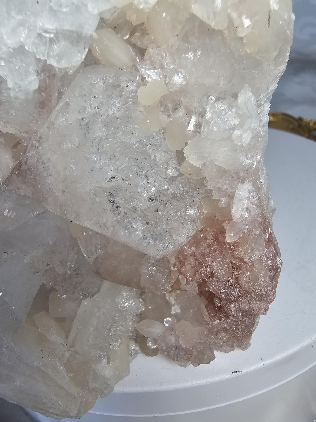 RARE Pink Cotton Candy Sugar Apophyllite from India , Apophyllite, Crystal, Crystal