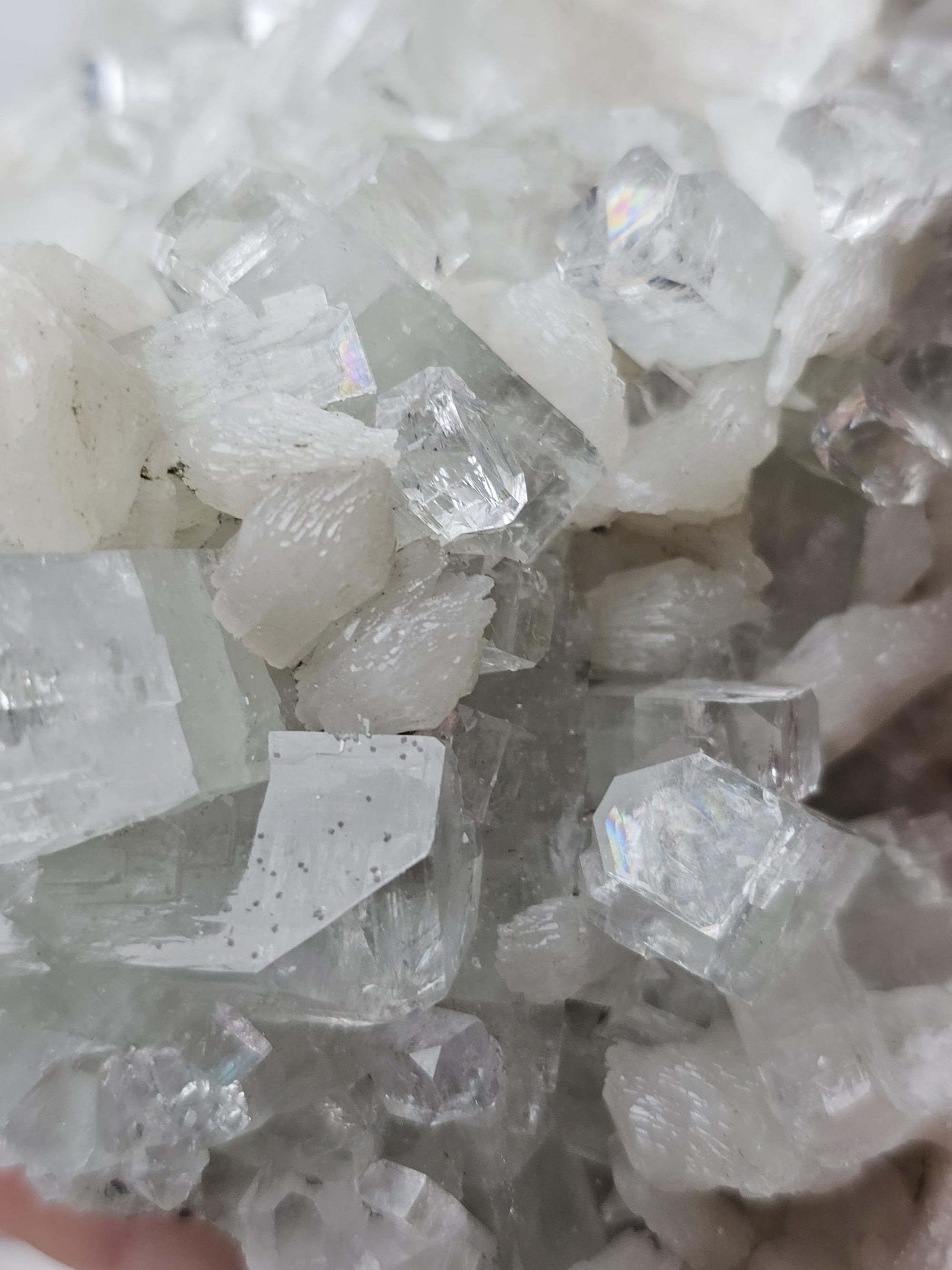 RARE Snow White Sugar Apophyllite with Stillbite from India , Apophyllite, Crystal, Crystal