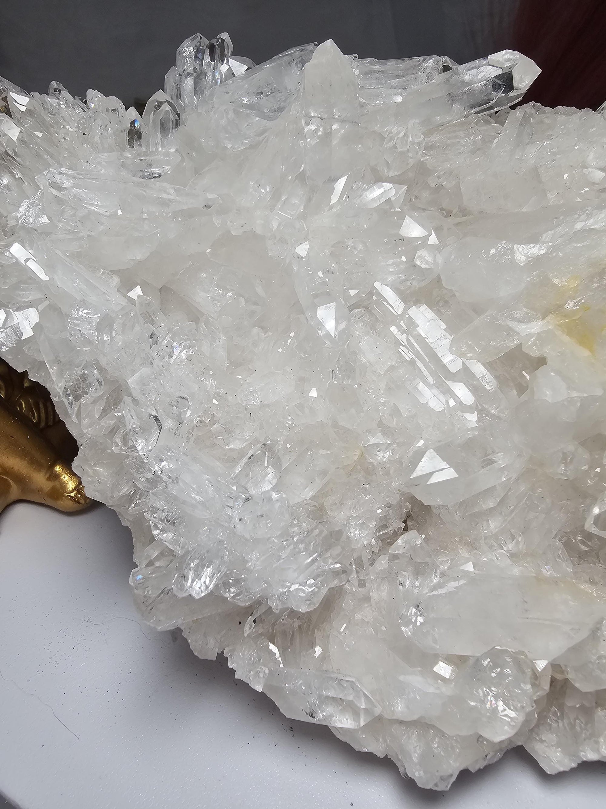 RARE 3lb 9.5 oz Clear Quartz Cluster with Golden Healer,  Columbia, Crystal Cluster