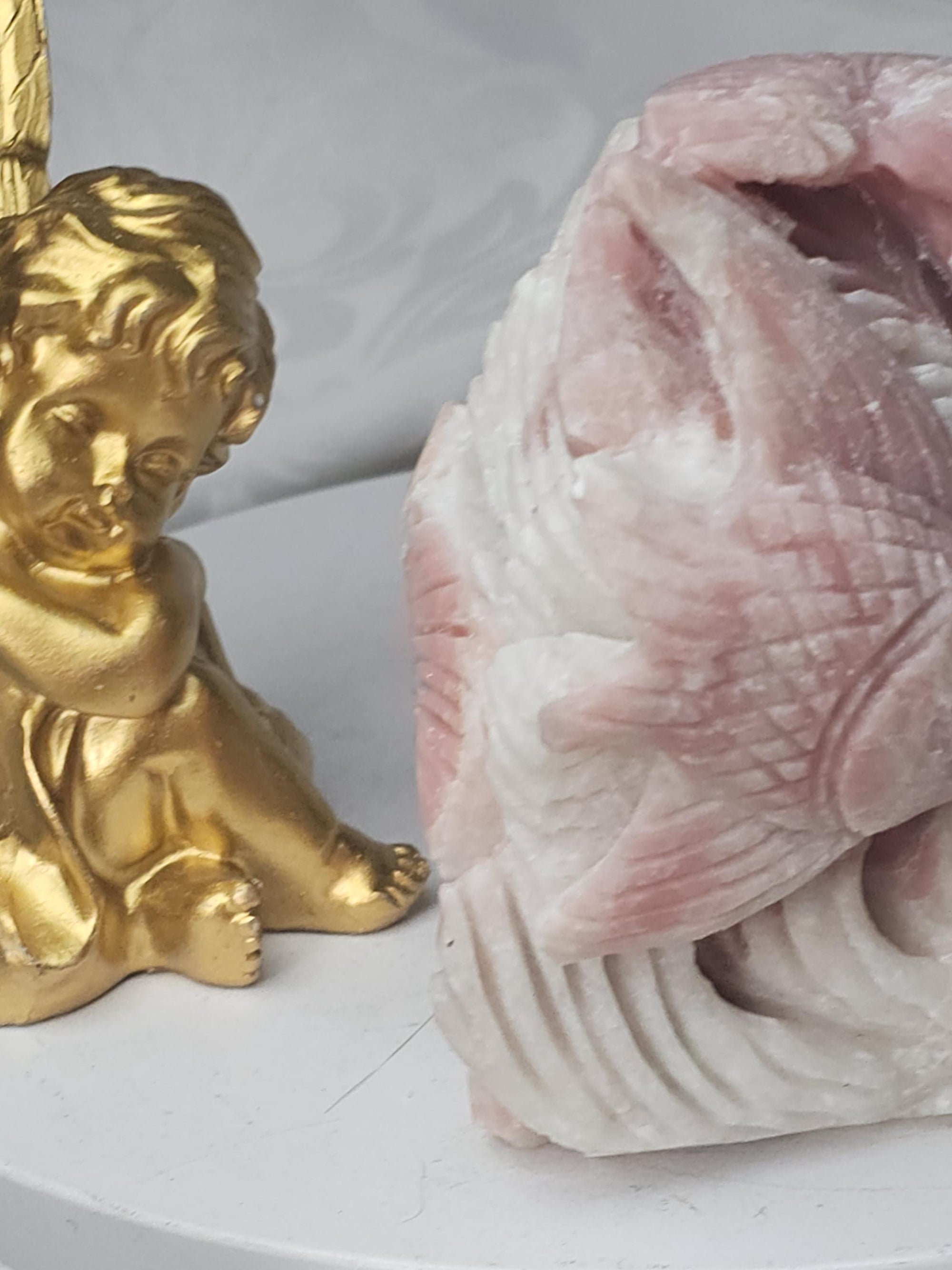 Pink Opal fish, Pink Opal, Pink Fish, Crystal Sculpture, Statement Piece,