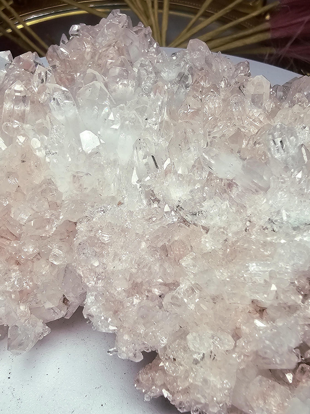 RARE Super Pink Lemurian Quartz Cluster, Columbia, Crystal Cluster