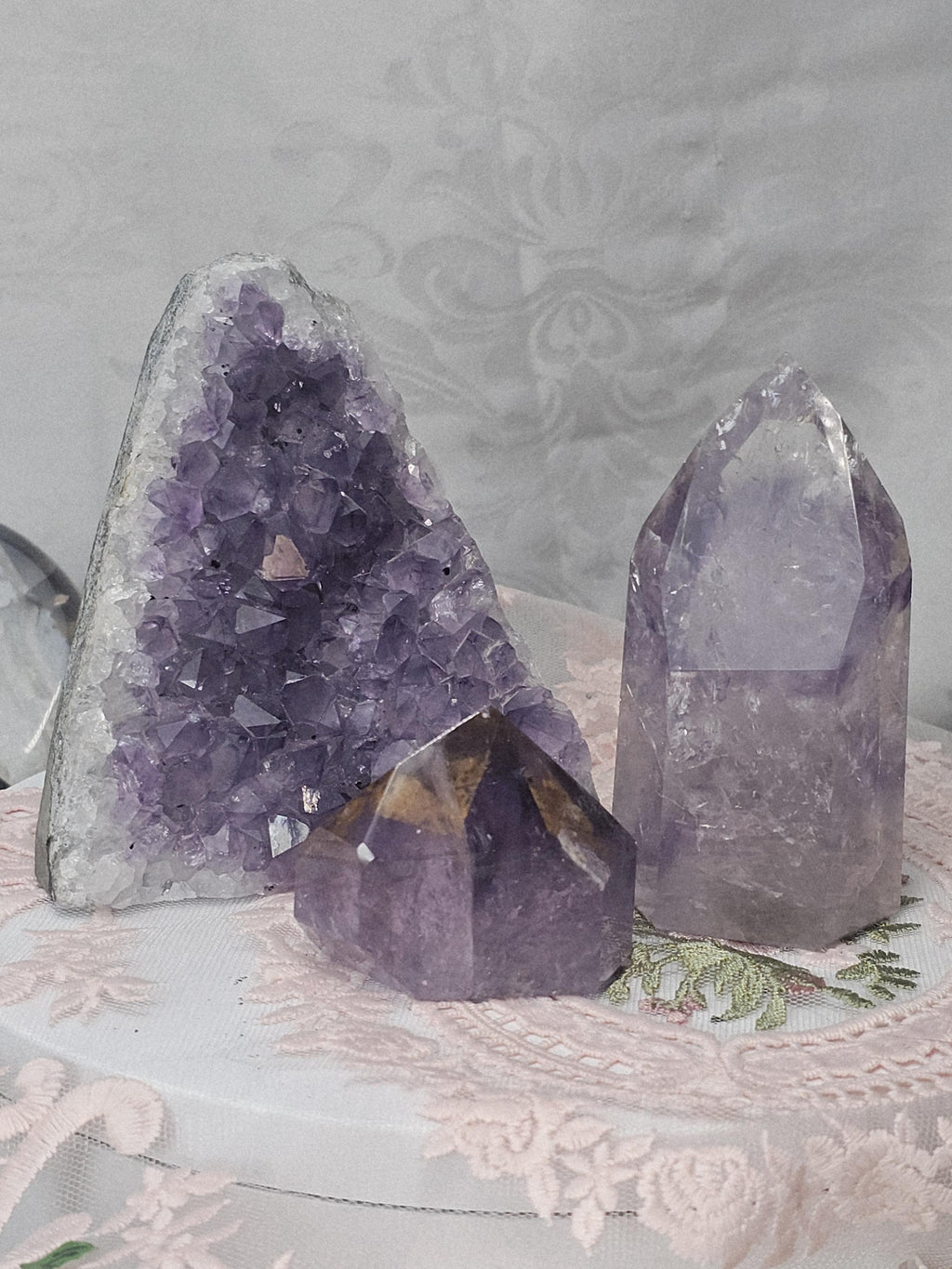Amethyst Set , Statement Piece Amethyst Set,  Amethyst Golden Healer  Phantom Amethyst, Amethyst Cutbase