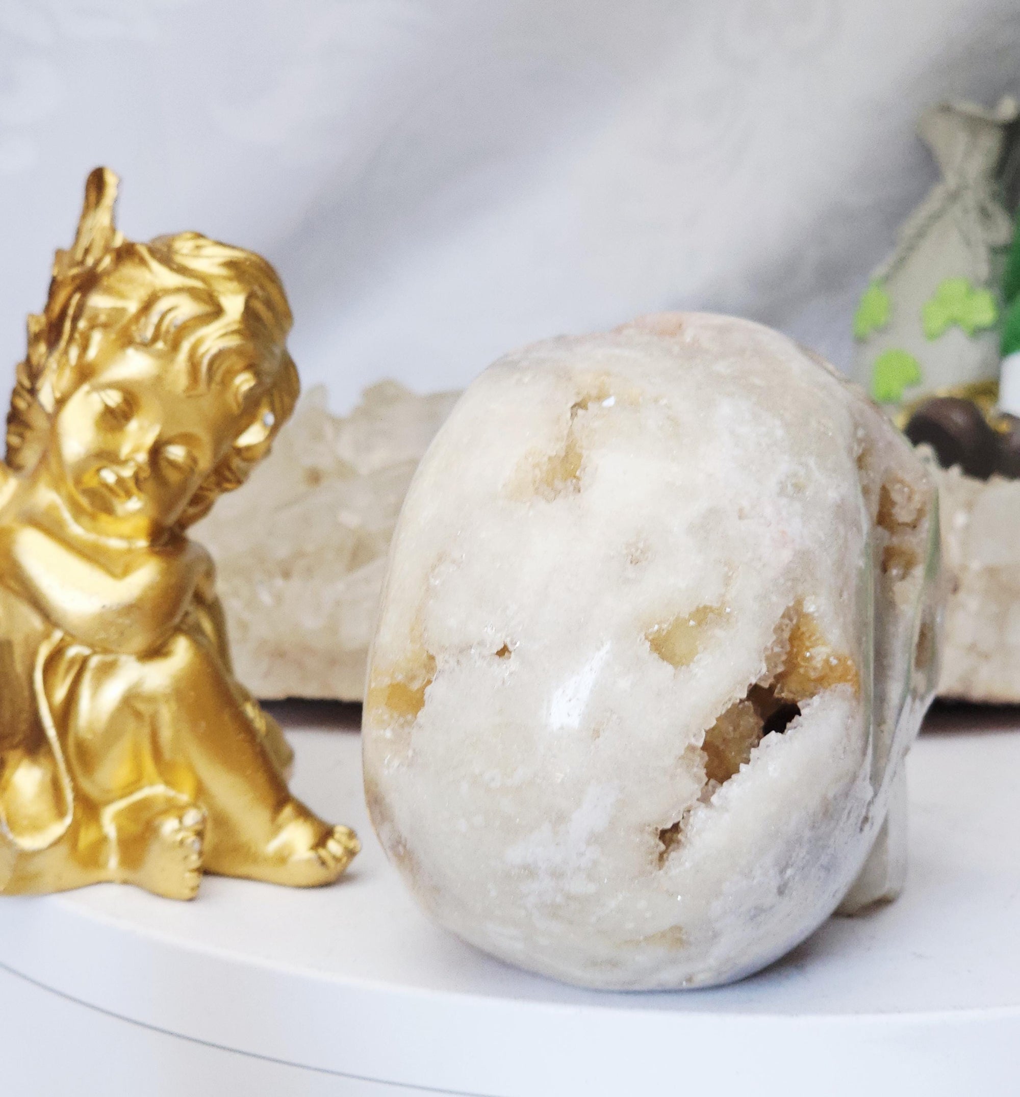 LG Pink Amethyst Skull, Druzy Skull , Crystal Art , Gift