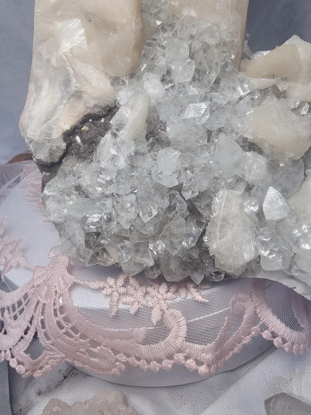 RARE LG 6lb Green Diamond  Apophyllite  with Stillbite from India , Apophyllite, Crystal, Crystals