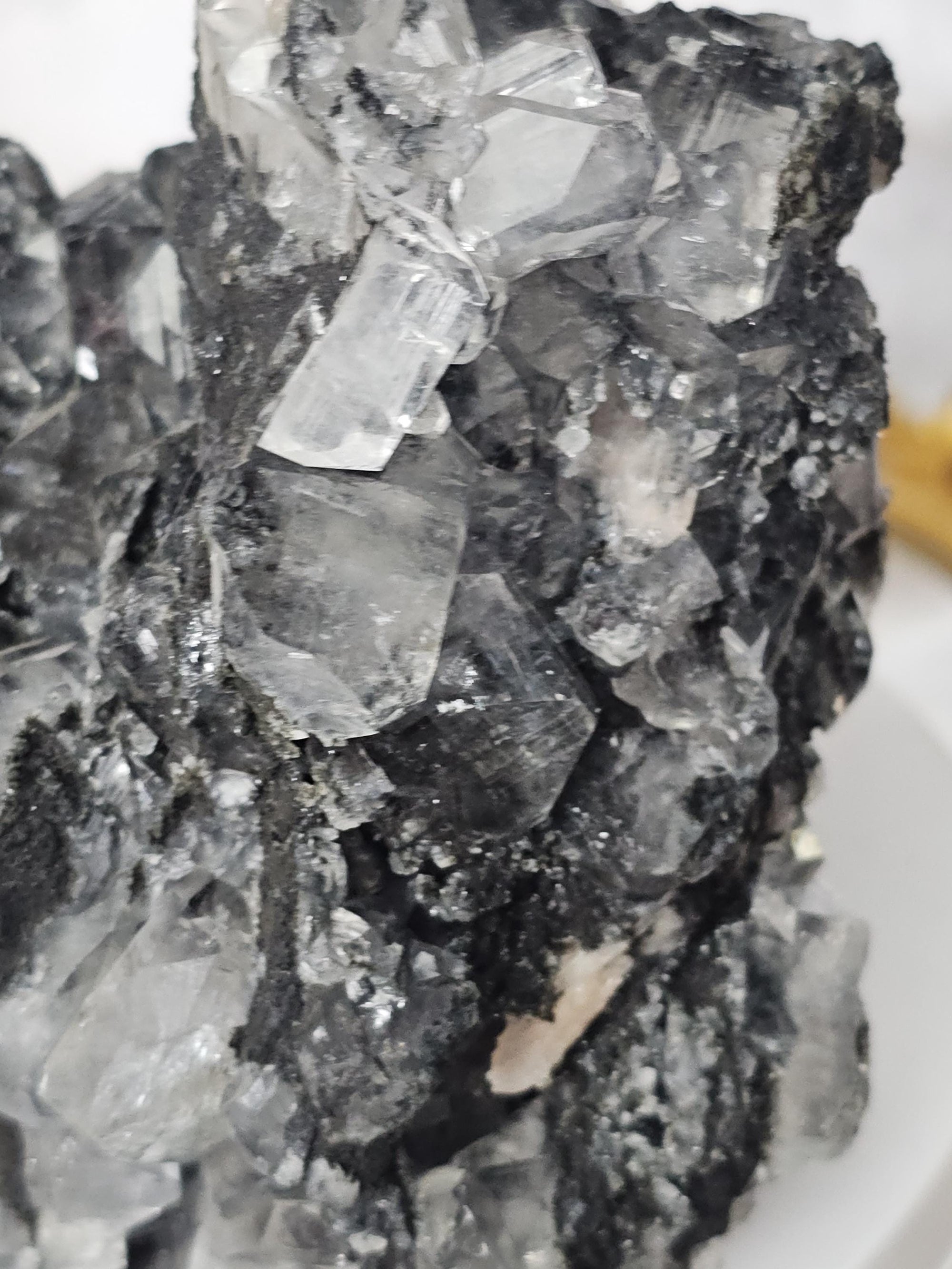 RARE Black Diamond Apophyllite with Stillbite from India , Black Chelsea Apophyllite, Crystal, Healing Crystal, Specimen