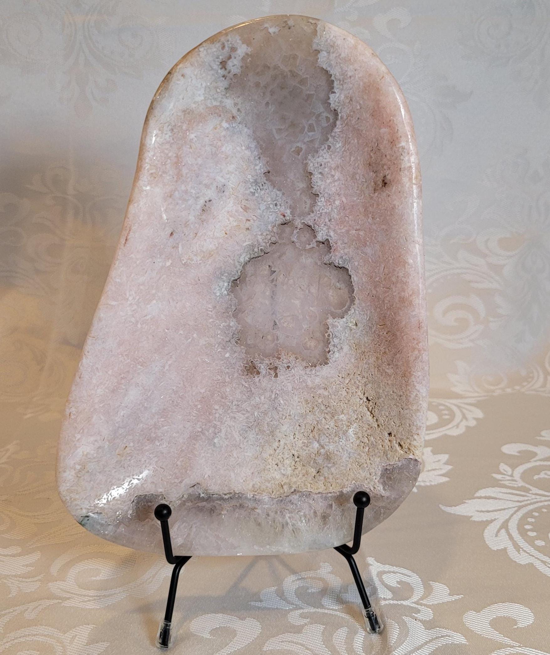 LG Pink Amethyst Bowl with Purple Amethyst, Handmade Bowl, Bowl, Crystal Bowl