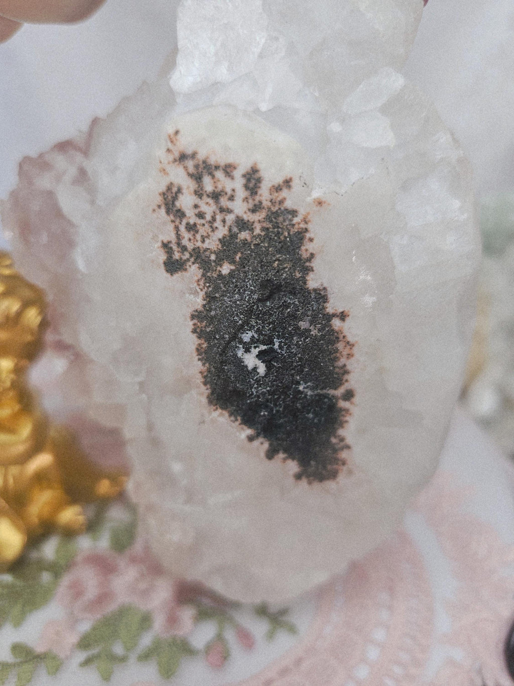 RARE Pink Sugar Apophyllite with Stillbite from India , Apophyllite, Crystal, Crystal