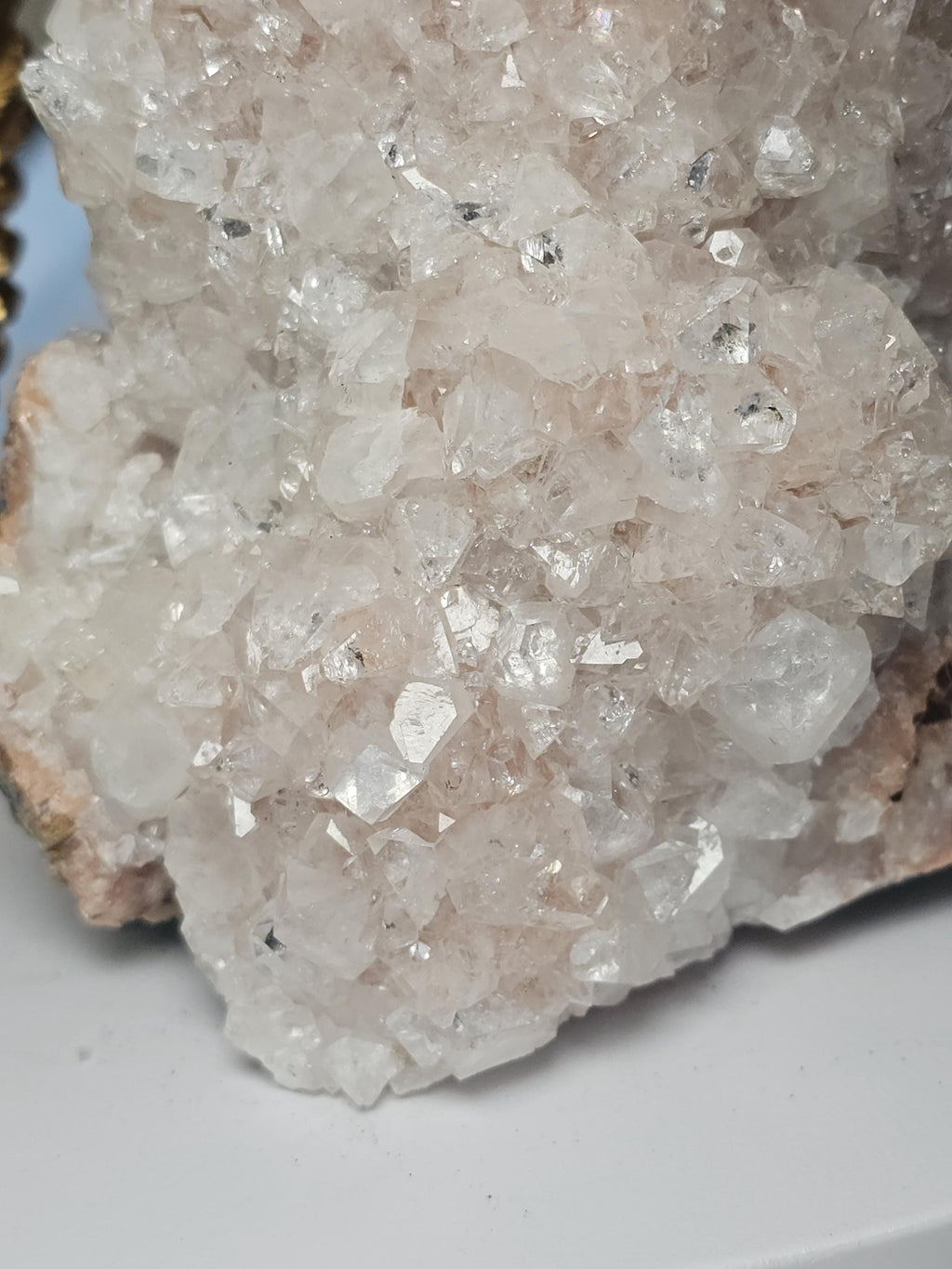 RARE Peaches and Cream Diamond Apophyllite from India , Apophyllite, Crystal, Crystal