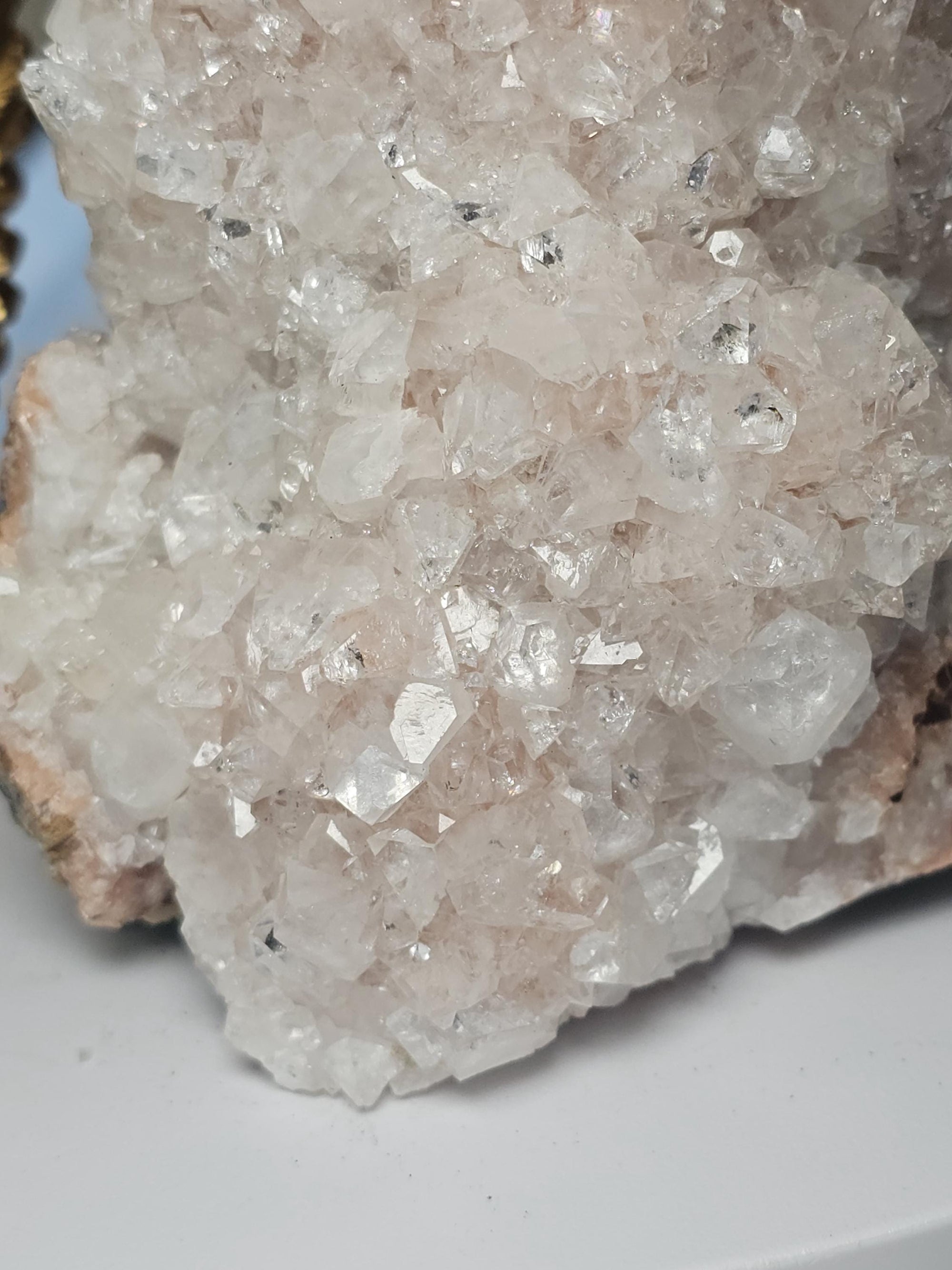 RARE Peaches and Cream Diamond Apophyllite from India , Apophyllite, Crystal, Crystal