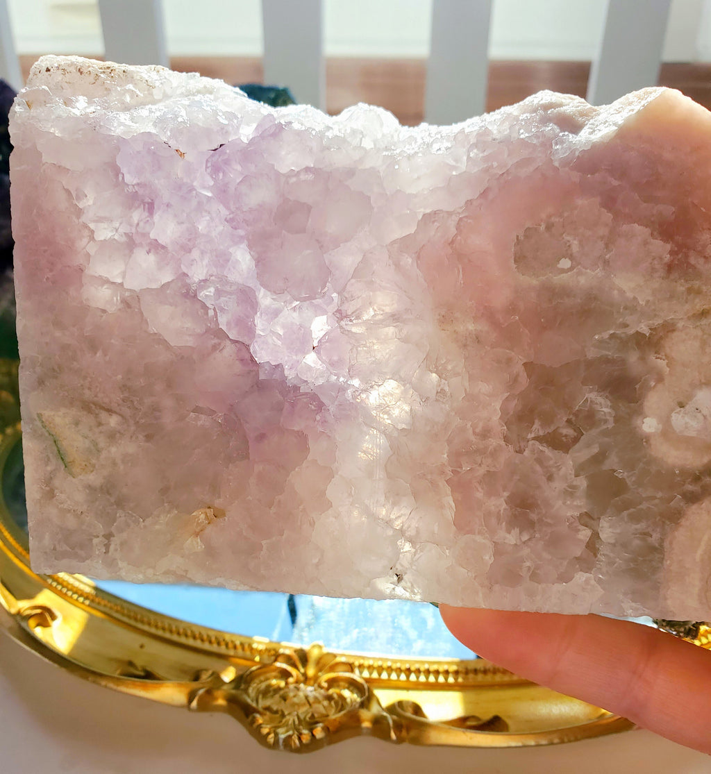 RARE Amethyst Flower Agate Slab with Druzy, Druzy Flower Agate, Amethyst, Crystal