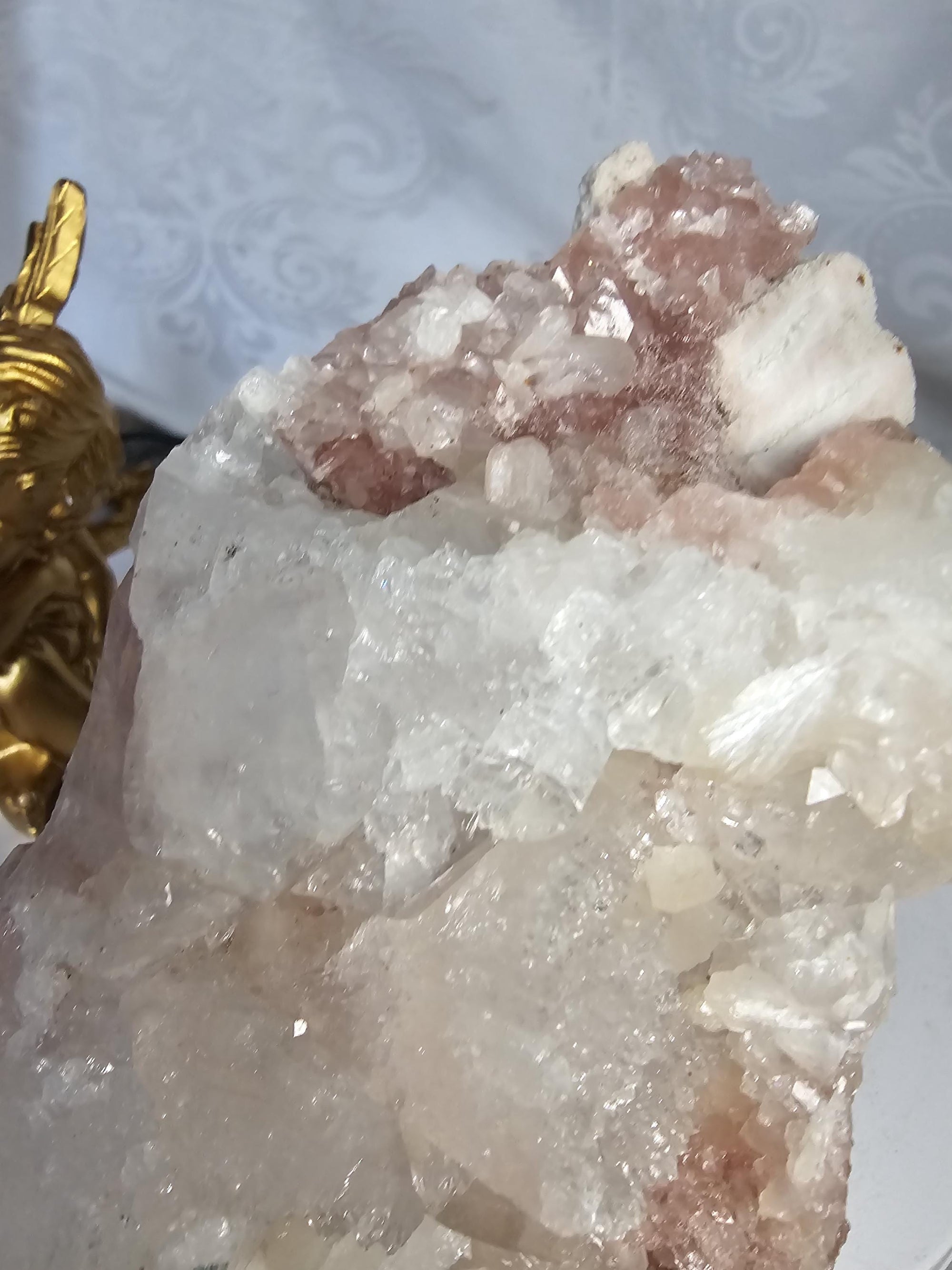 RARE Pink Cotton Candy Sugar Apophyllite from India , Apophyllite, Crystal, Crystal