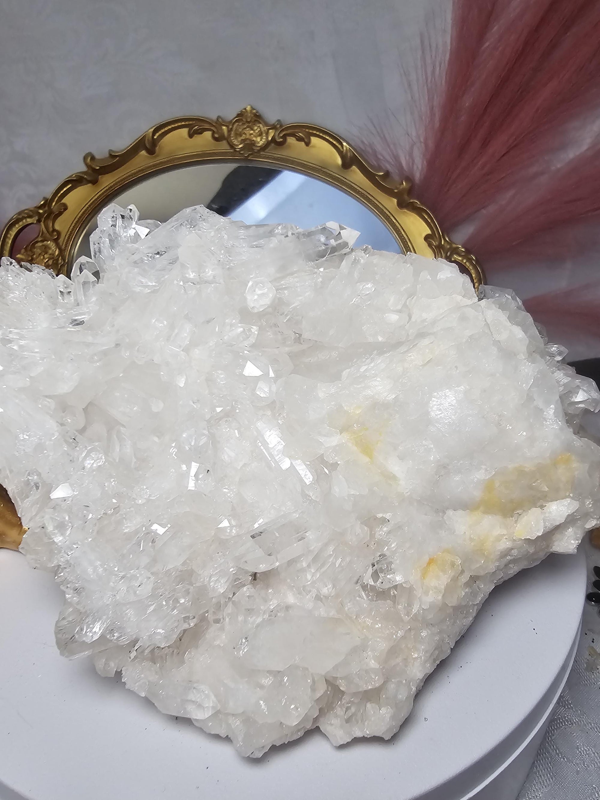 RARE 3lb 9.5 oz Clear Quartz Cluster with Golden Healer,  Columbia, Crystal Cluster