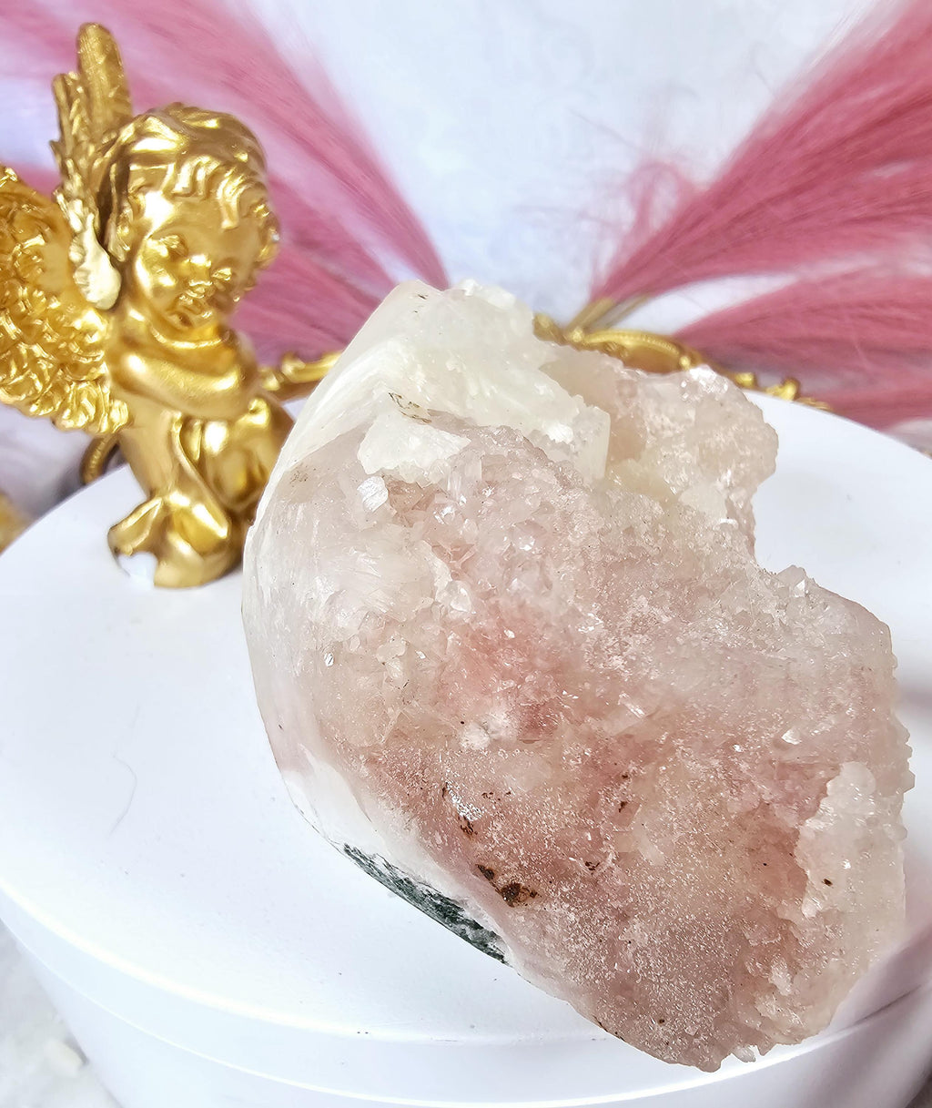 RARE Pink Cotton Candy Sugar Apophyllite from India , Apophyllite, Crystal, Crystal