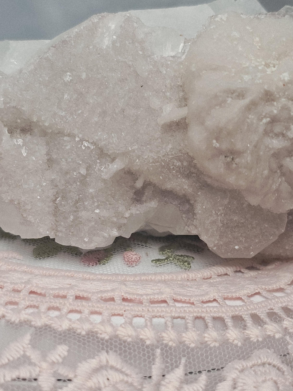 RARE Pink Sugar Apophyllite with Stillbite from India , Apophyllite, Crystal, Crystal