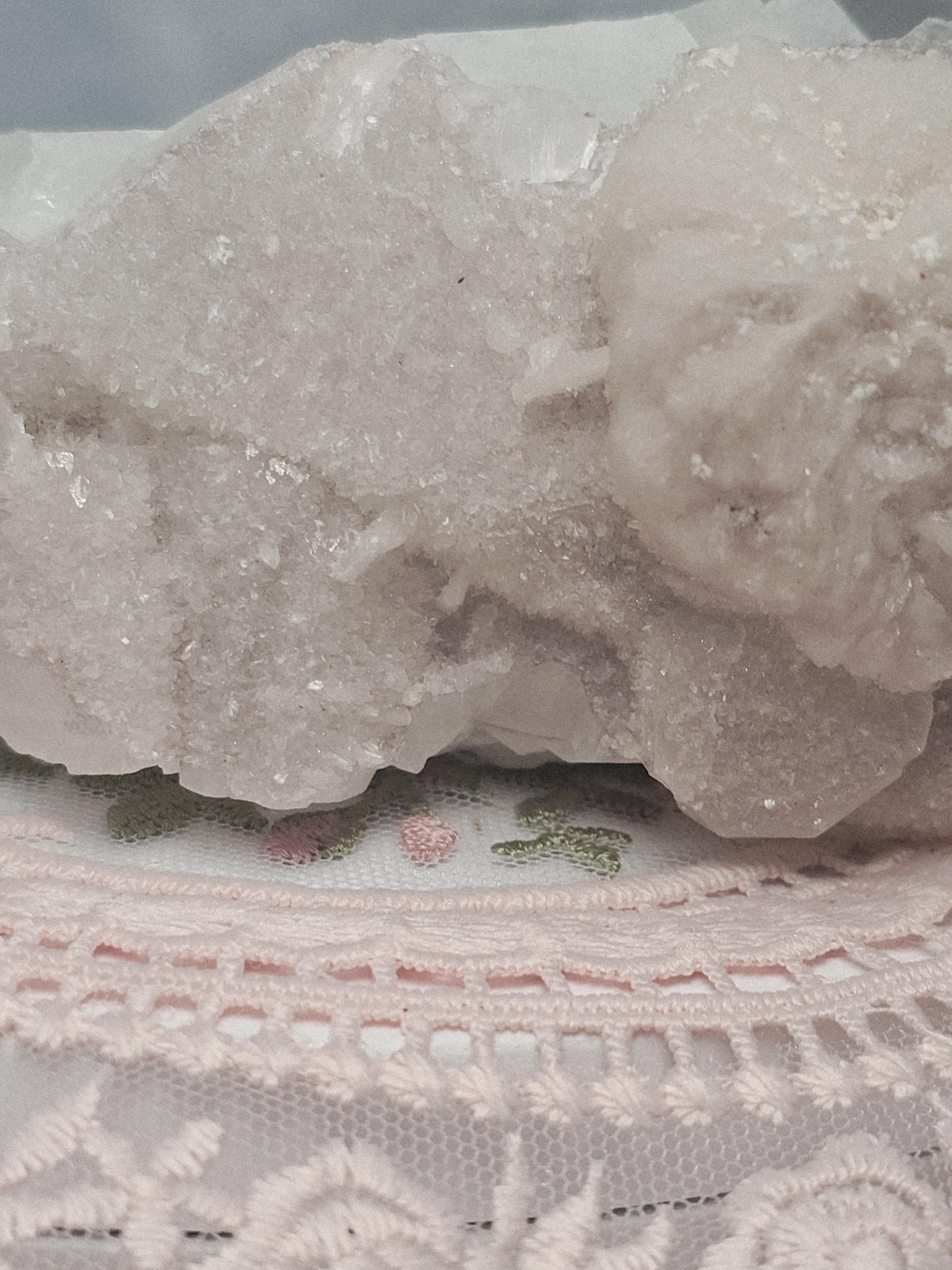 RARE Pink Sugar Apophyllite with Stillbite from India , Apophyllite, Crystal, Crystal