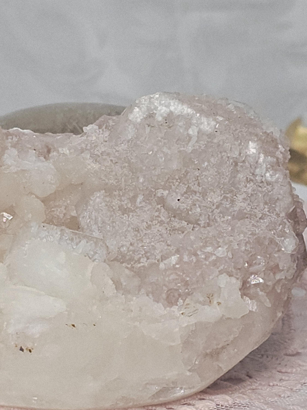 RARE Pink Sugar Apophyllite with Stillbite from India , Apophyllite, Crystal, Crystal