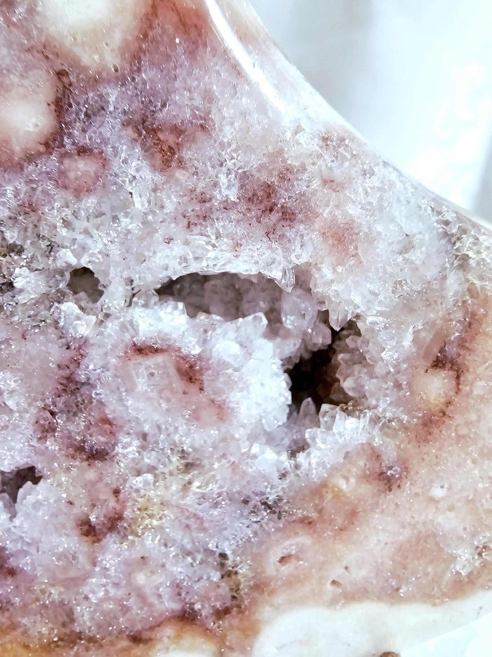 Pink Amethyst Moon, Druzy Moon, Crystal Moon,Gift